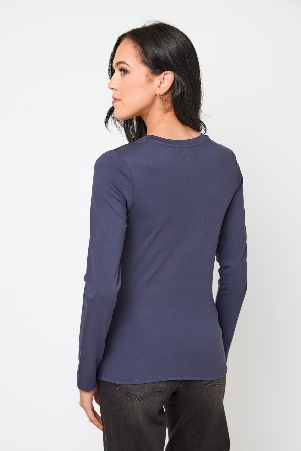 Micro Brushed Long Sleeve Crewneck Tee