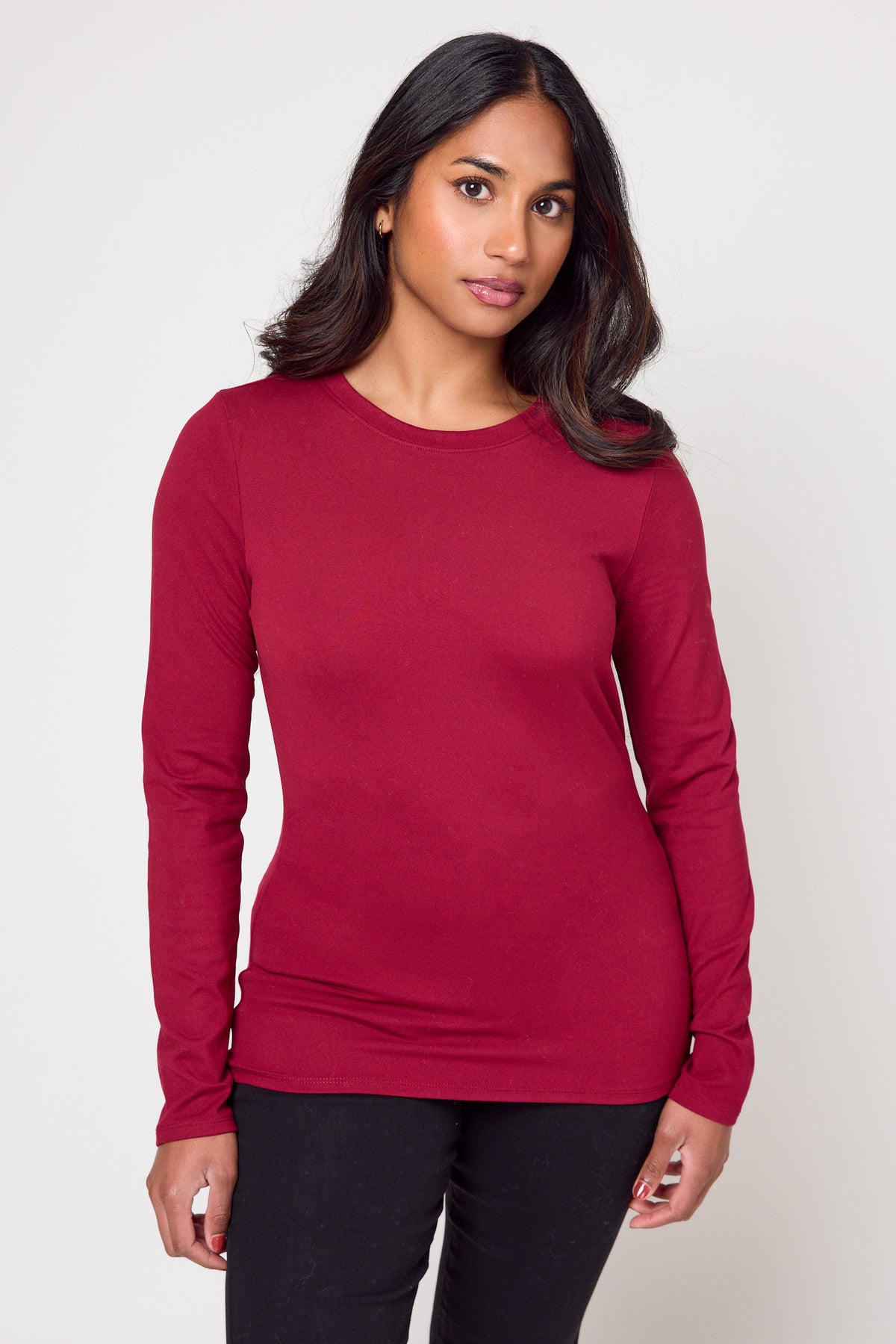Micro Brushed Long Sleeve Crewneck Tee