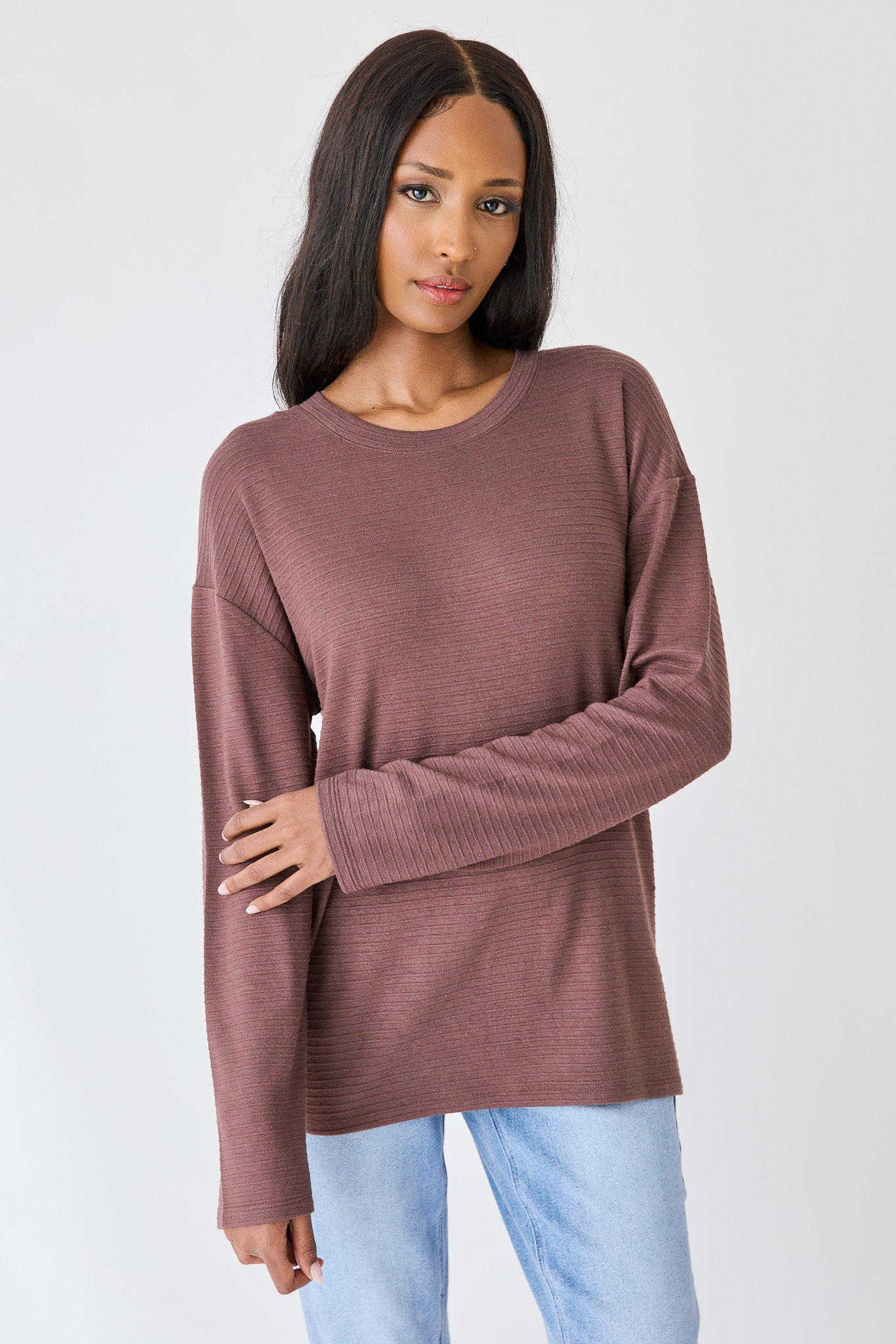 Ottoman Rib Long-Sleeve Tee