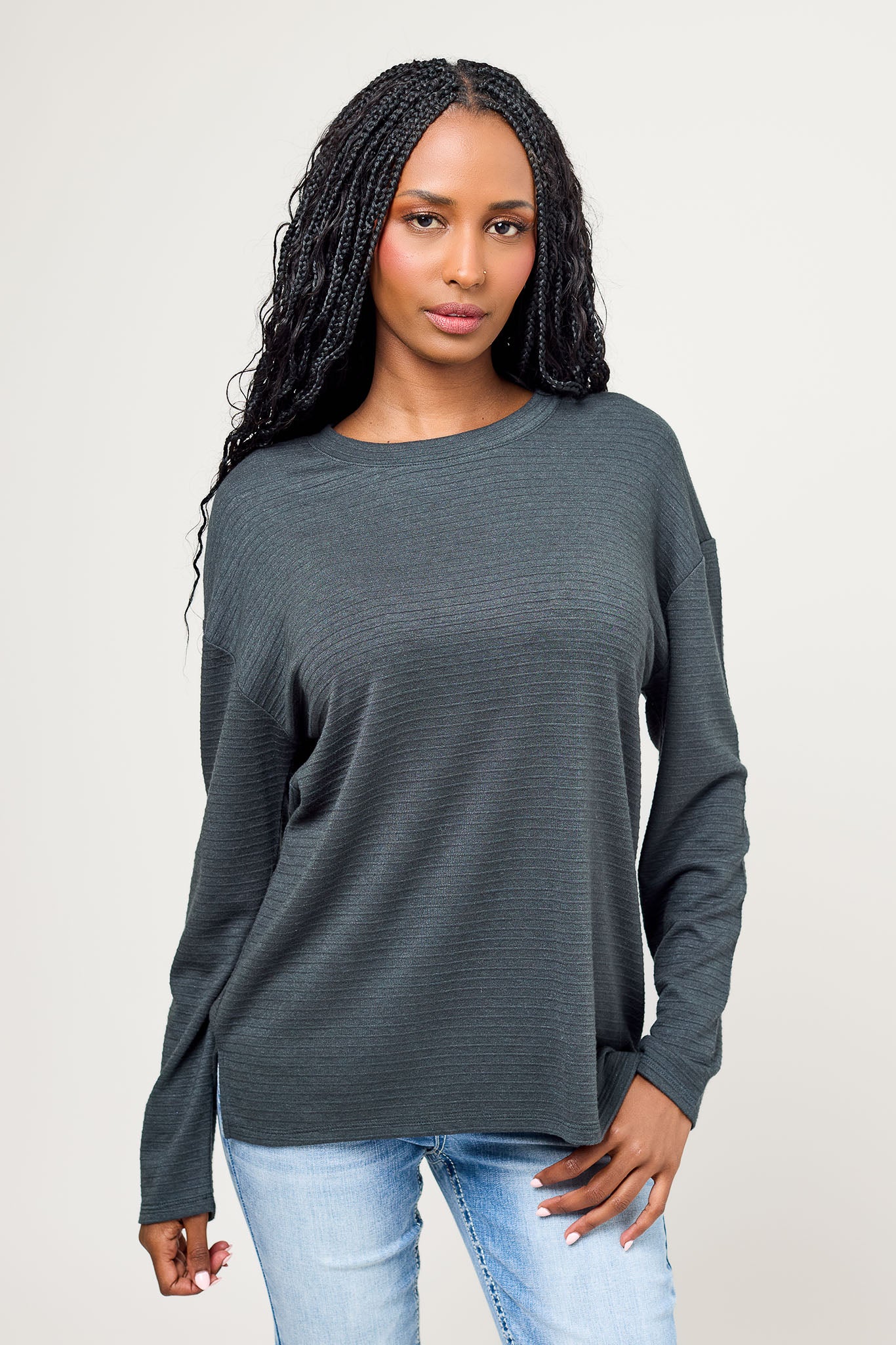 Ottoman Rib Long-Sleeve Tee
