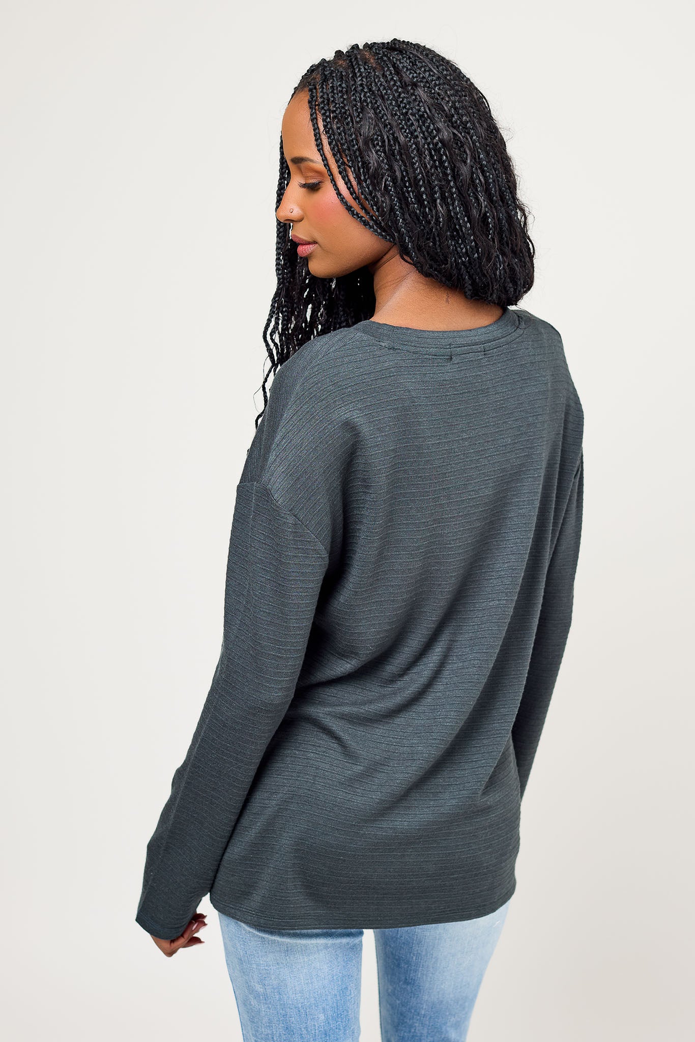 Ottoman Rib Long-Sleeve Tee