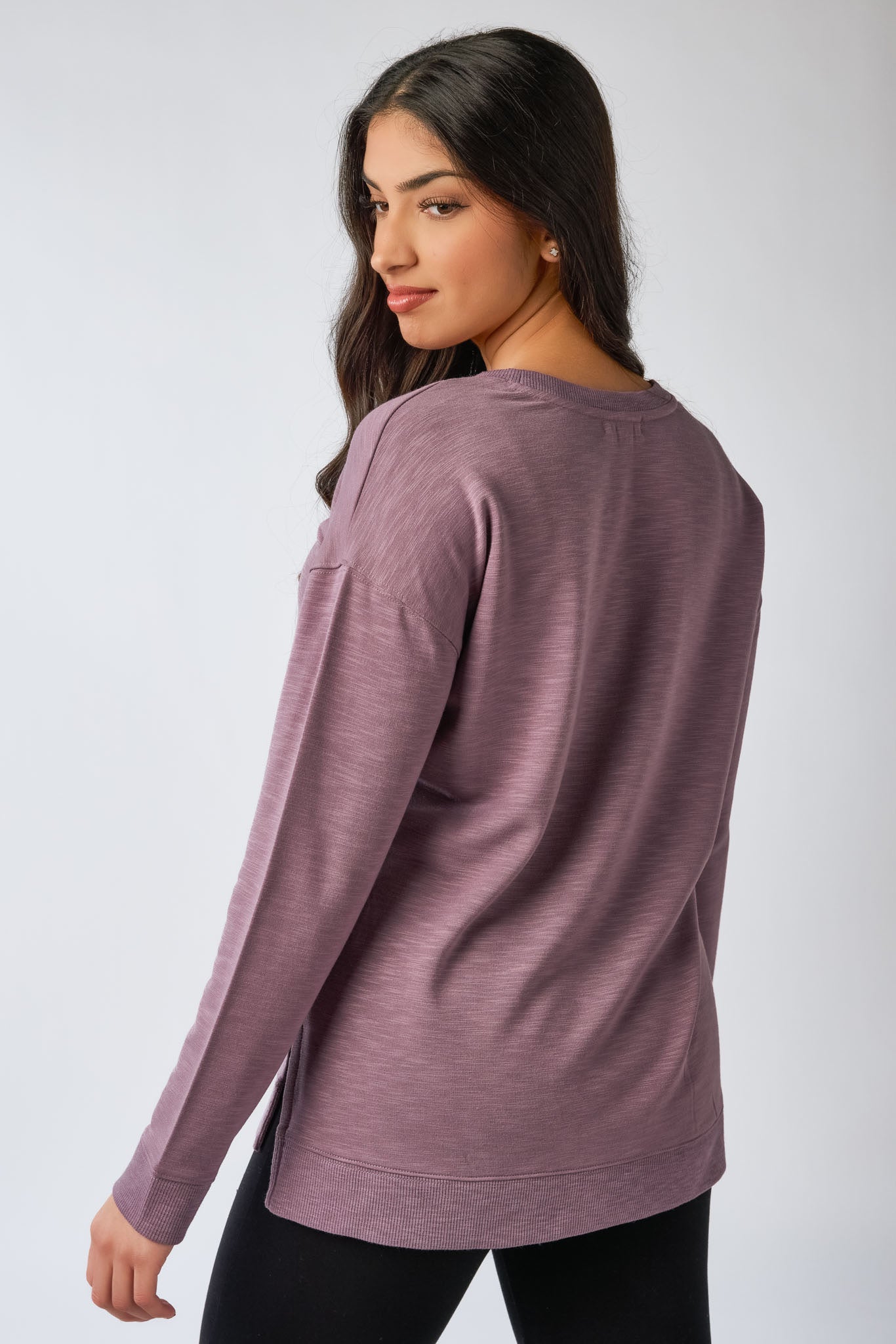 Fleece Sweatshirt with Side Slits