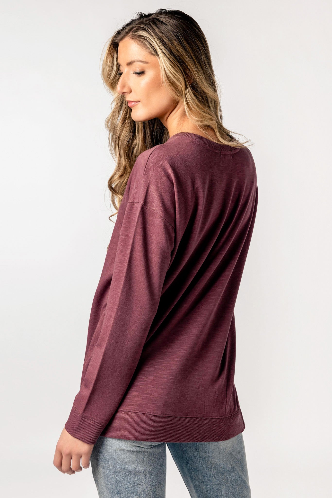 Fleece Sweatshirt with Side Slits