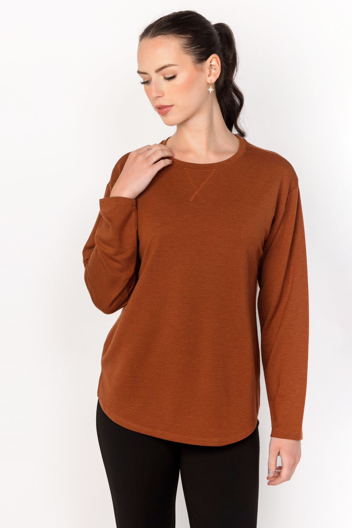 French Terry Sweatshirt with Side Slits