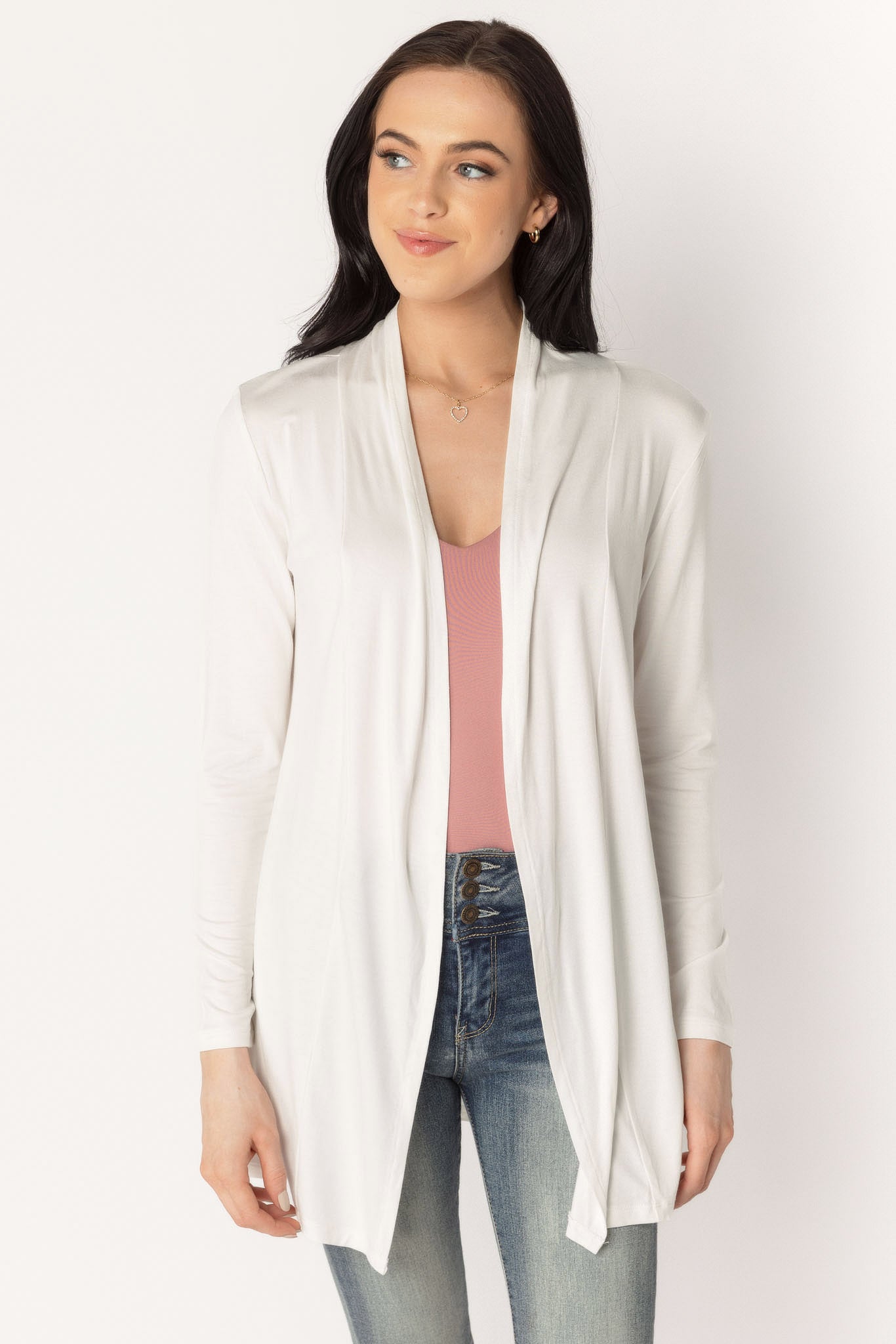 Rayon Long Sleeve Open Cardigan