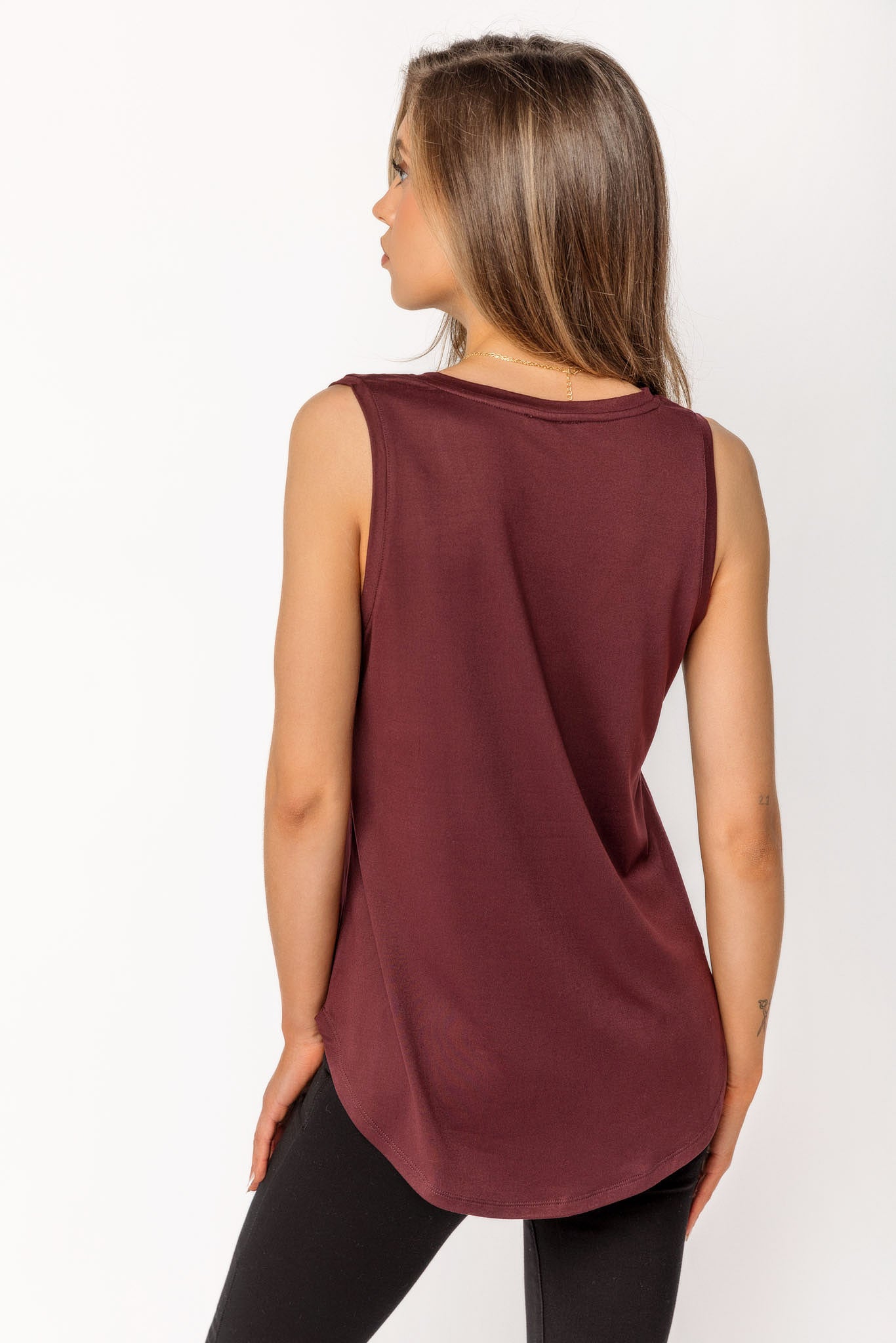 Brushed Sleeveless V-Neck