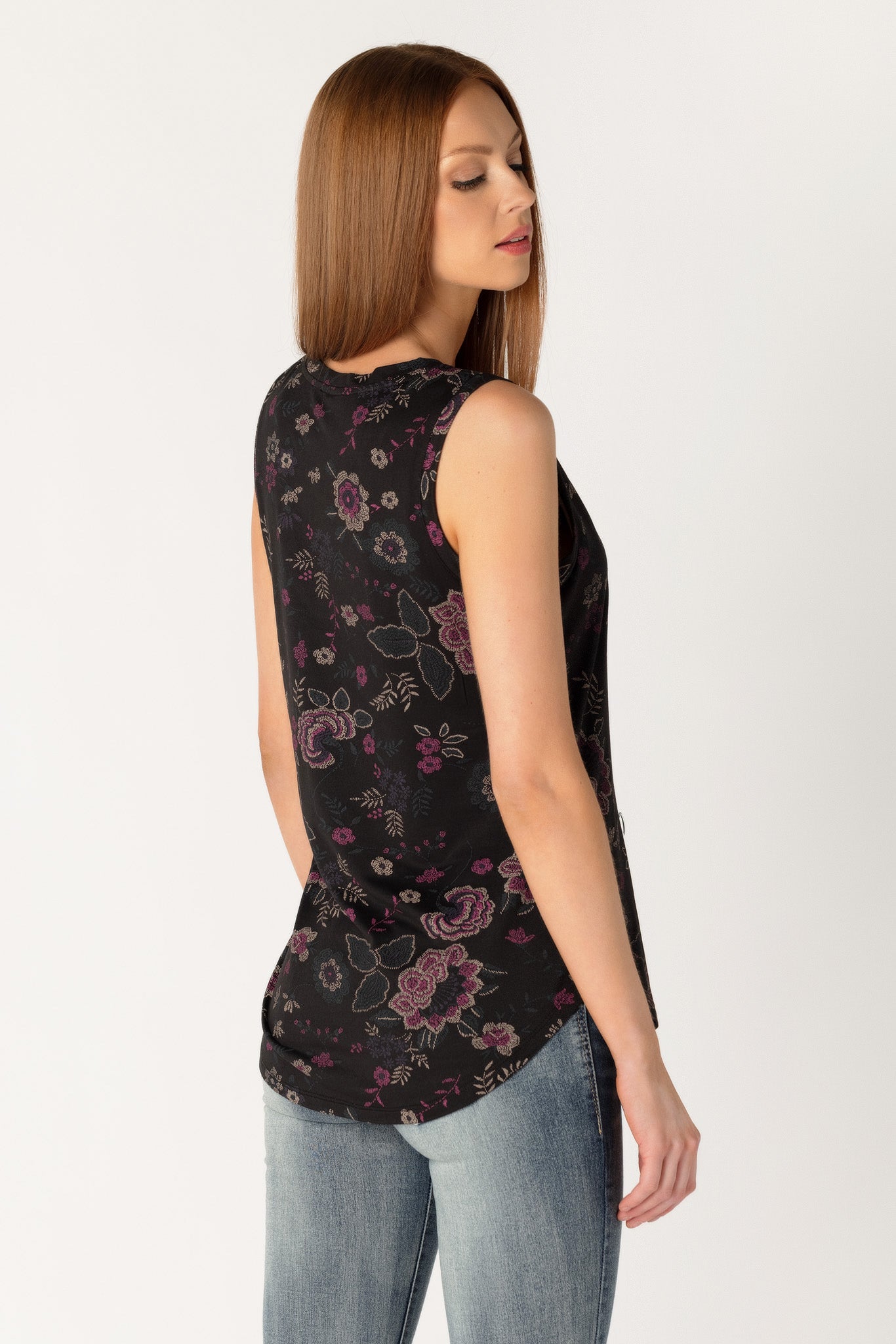 Floral Sleeveless V-Neck