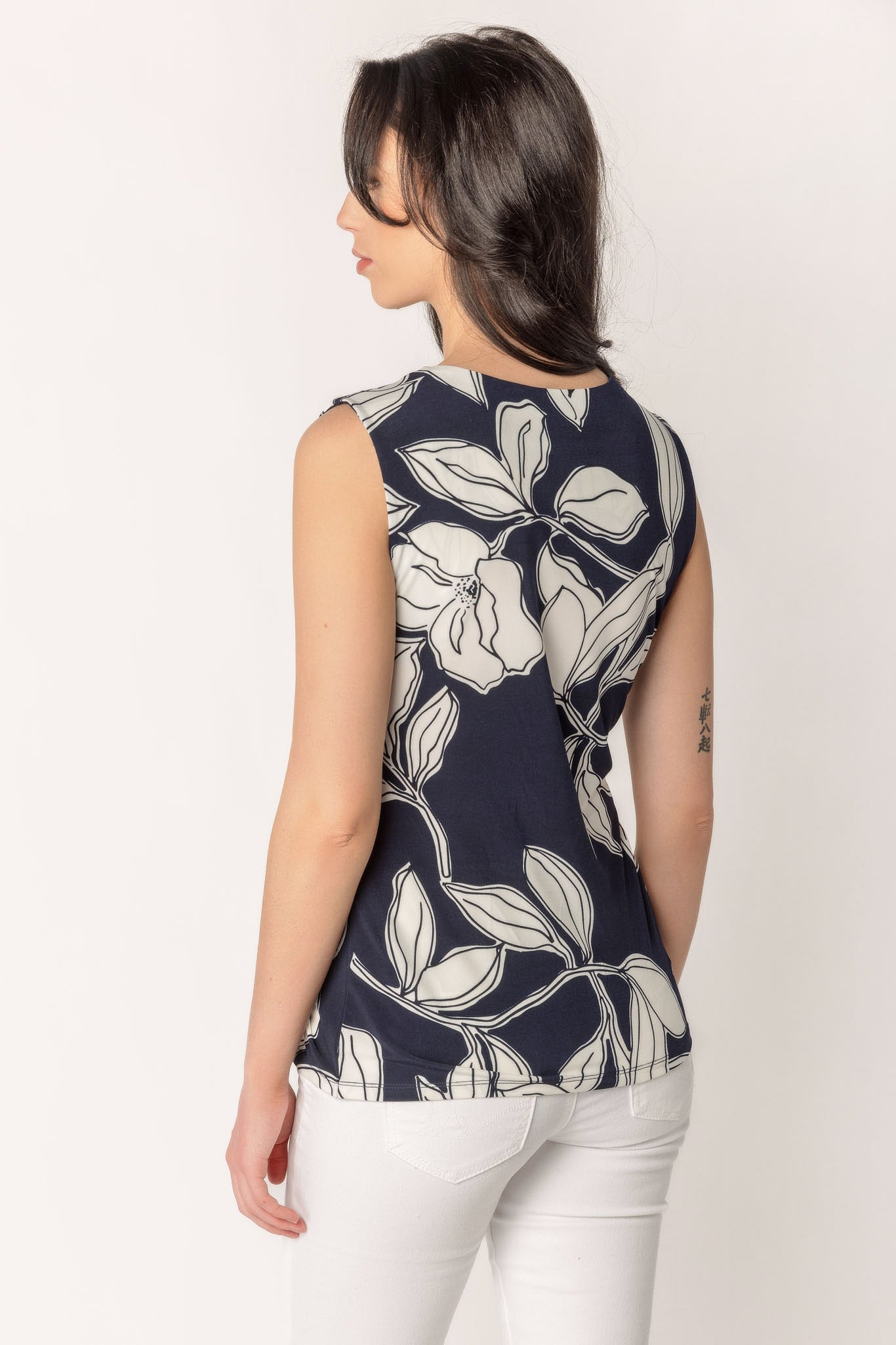 Floral Sleeveless Top with Twist
