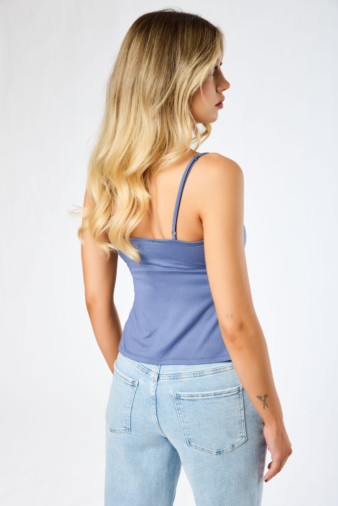 Cinched Bust Spaghetti Strap Babydoll Top