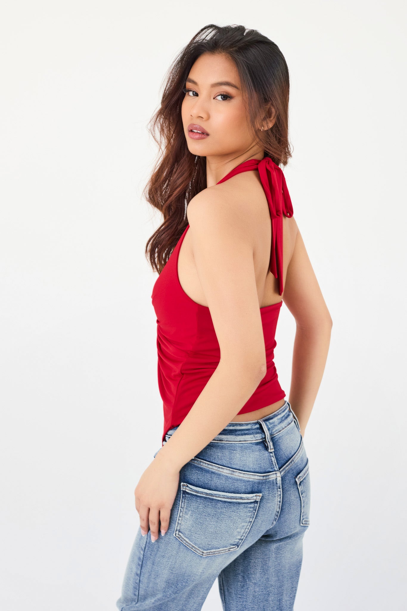 Knotted Front Flyaway Halter Top