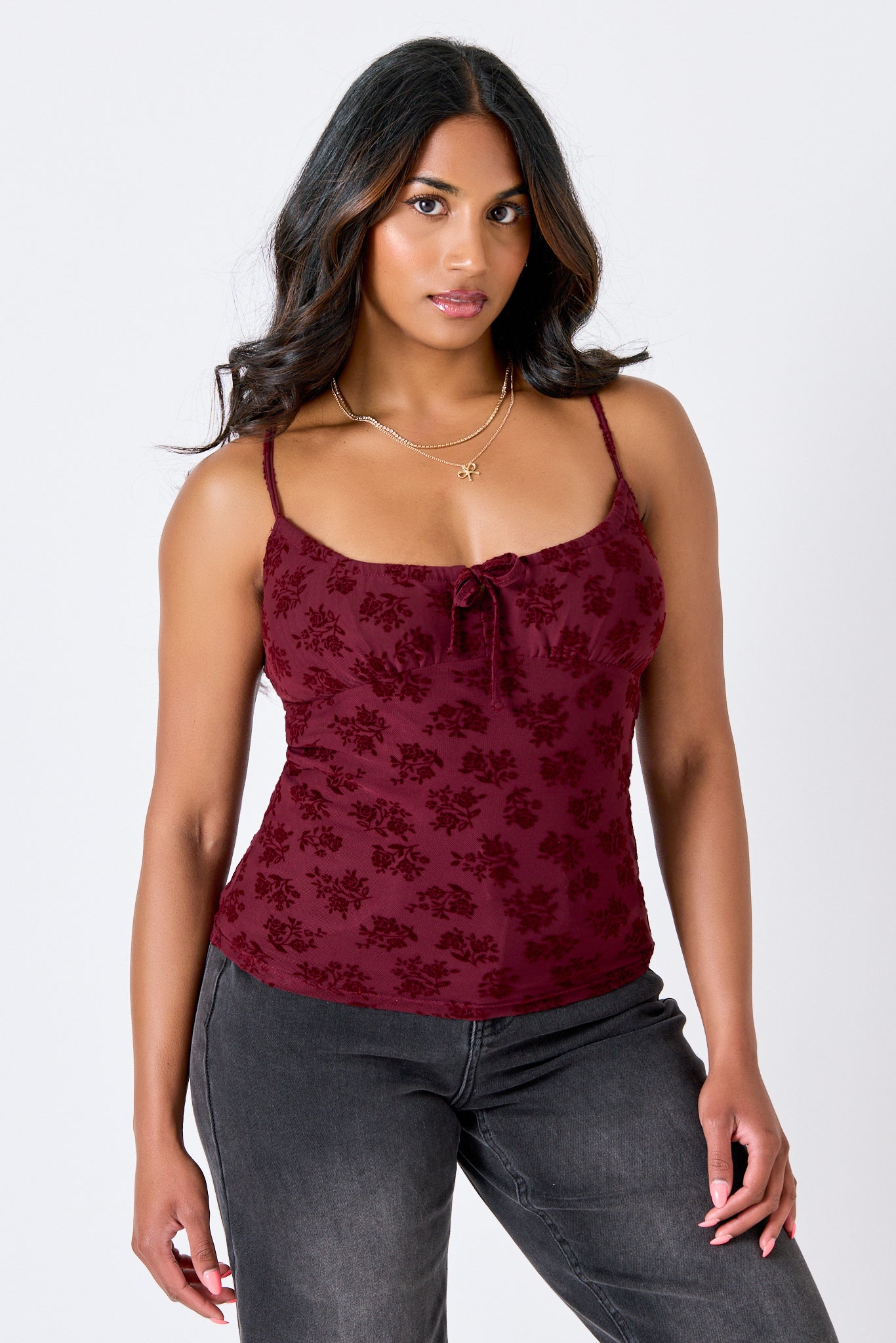 Mesh Babydoll Tank with Built-In Support