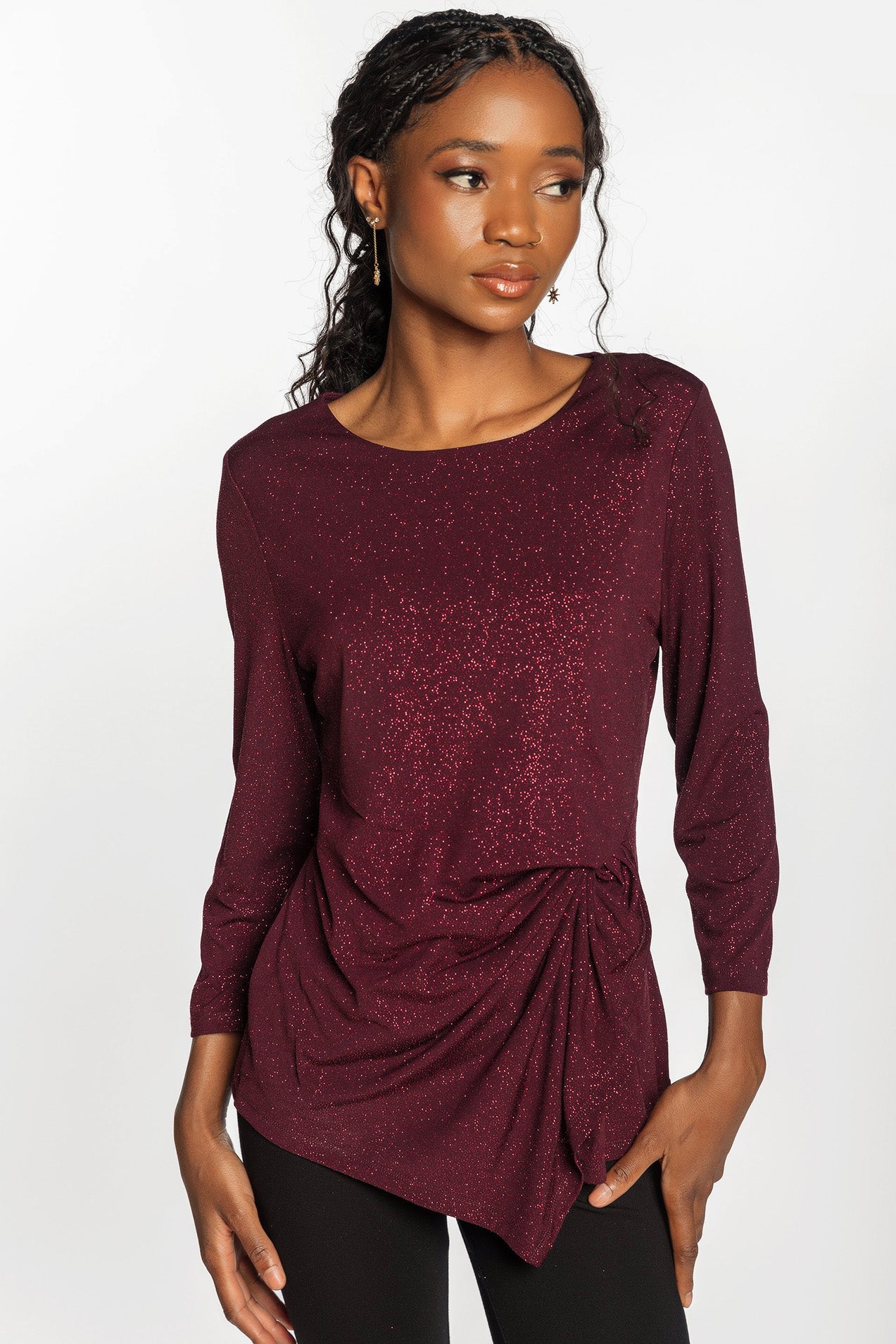 Glitter 3/4 Sleeve Top