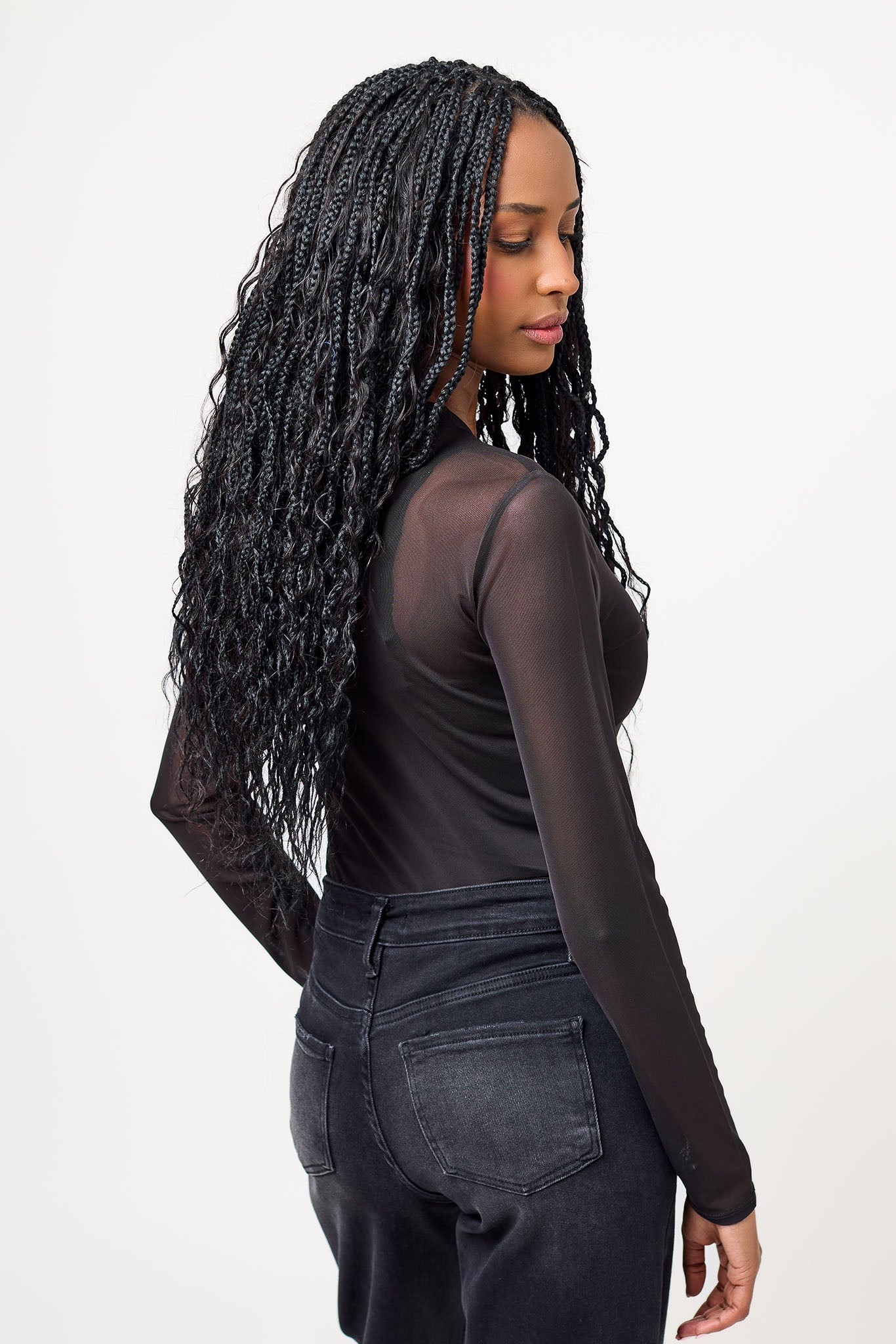 Mesh Long-Sleeve Bodysuit
