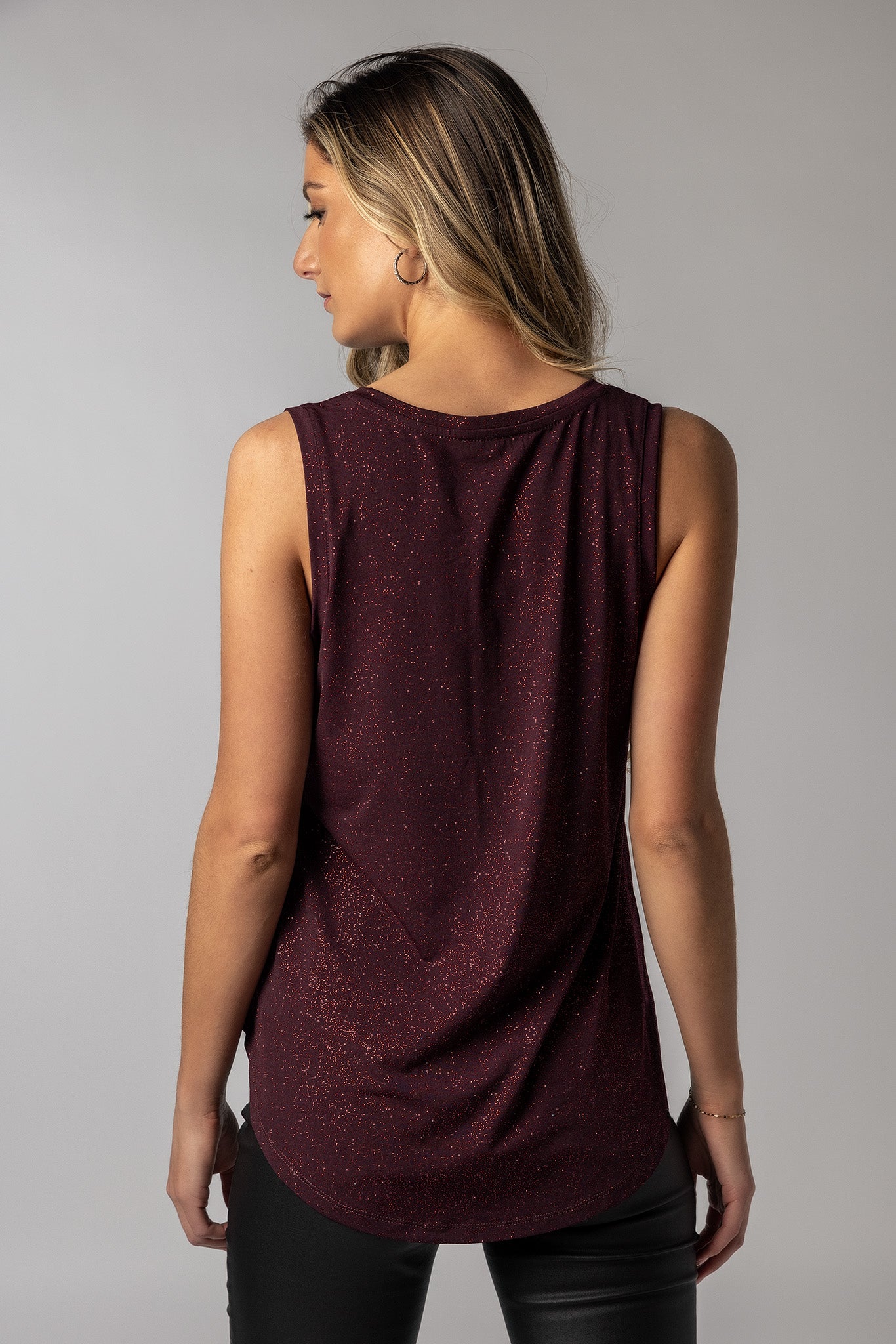 Glitter Sleeveless V-Neck