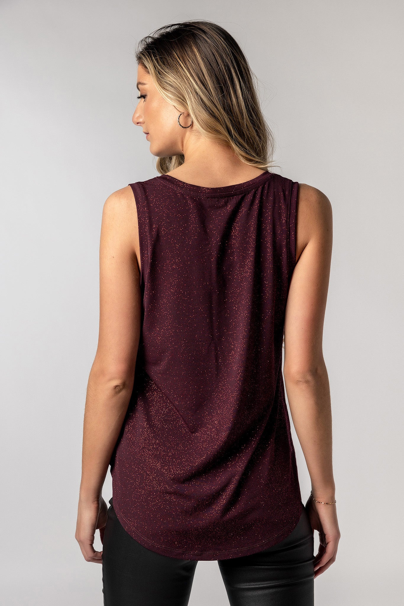 Glitter Sleeveless V-Neck