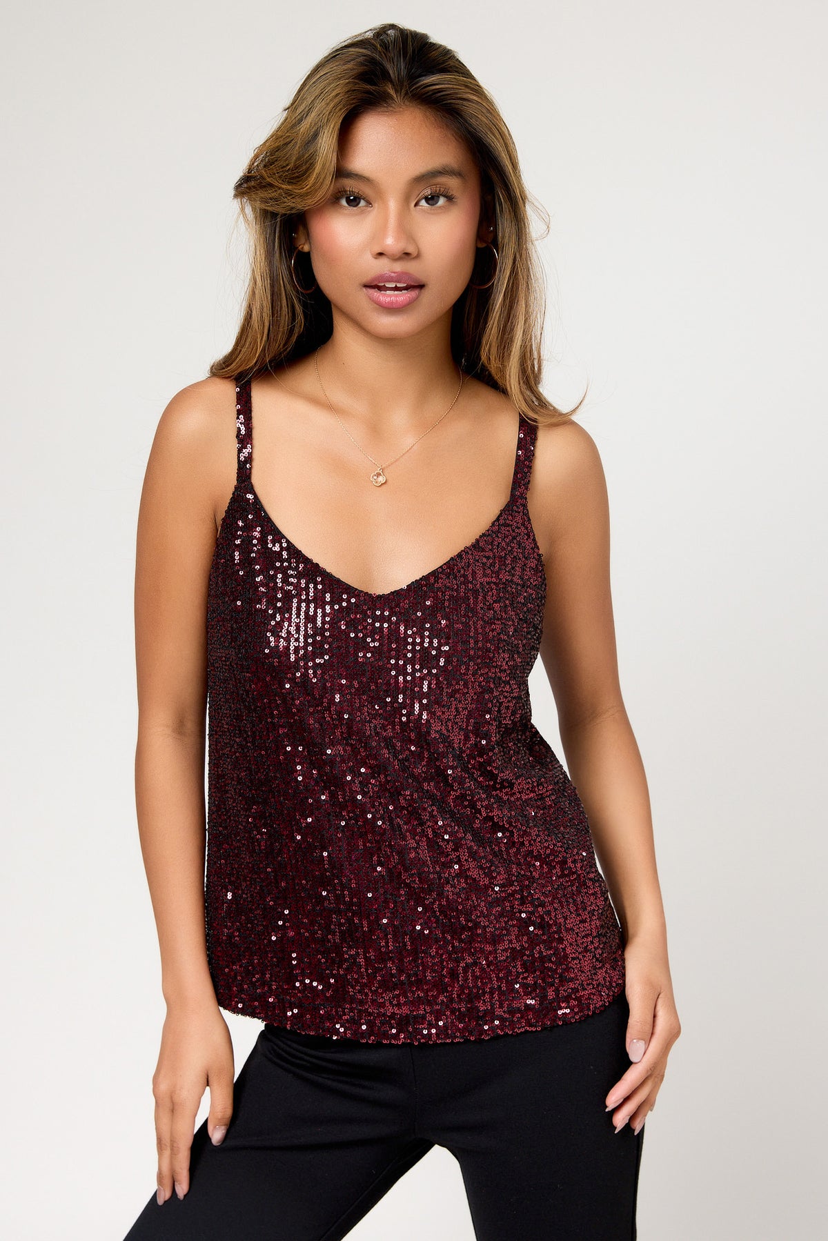 Sequin V-Neck Cami