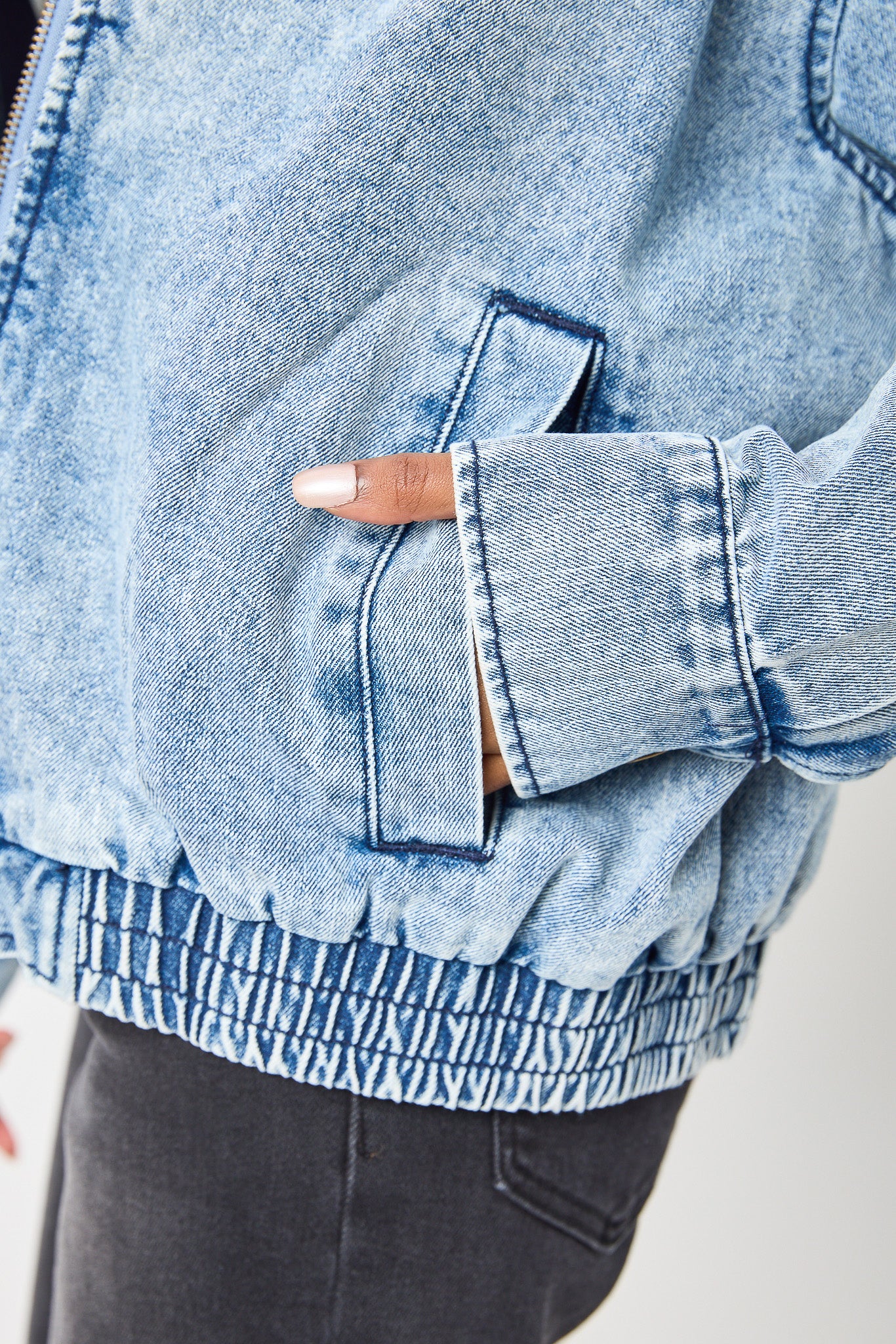 Ashley Oversized Denim Bomber Jacket – Eclipse