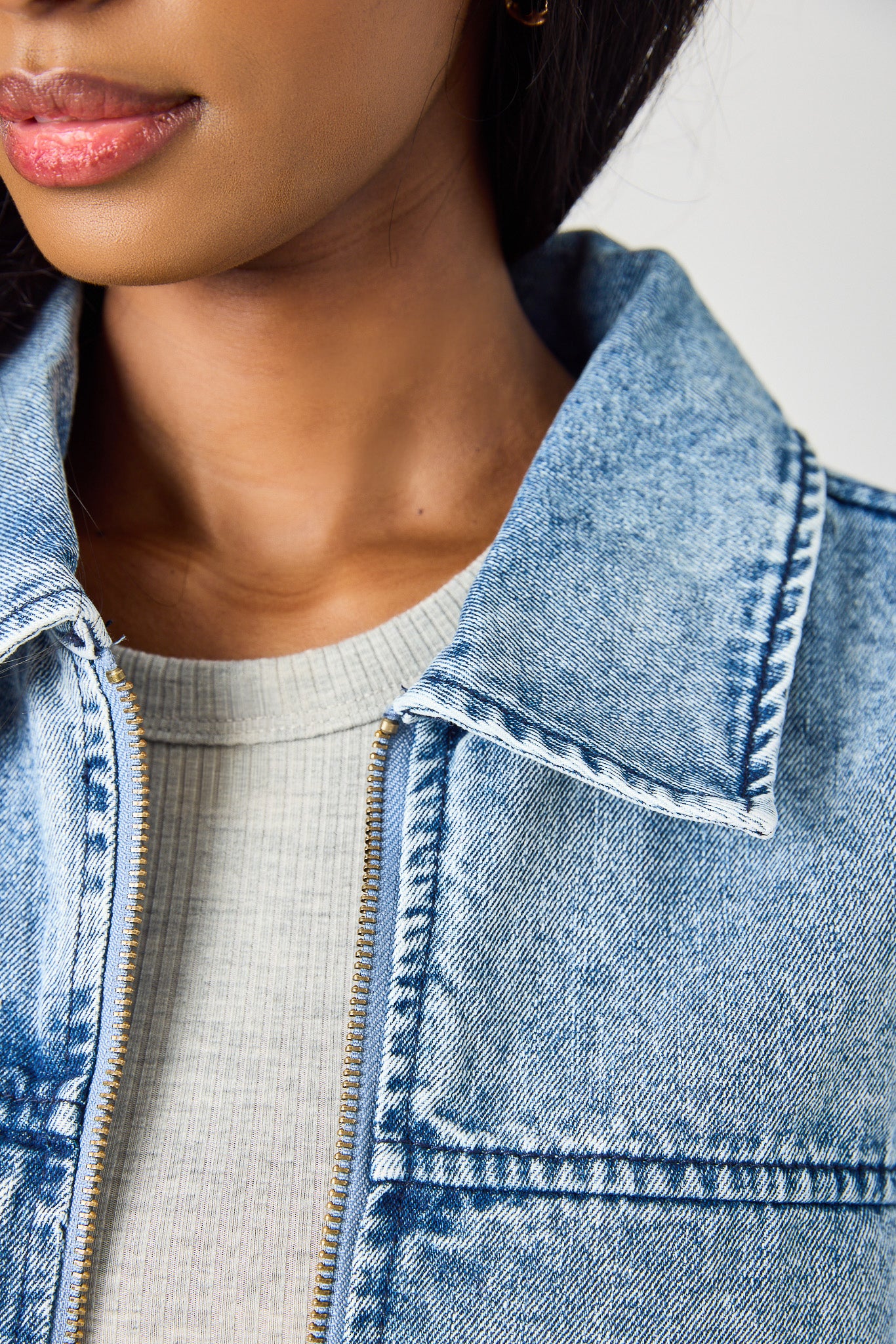 Ashley Oversized Denim Bomber Jacket