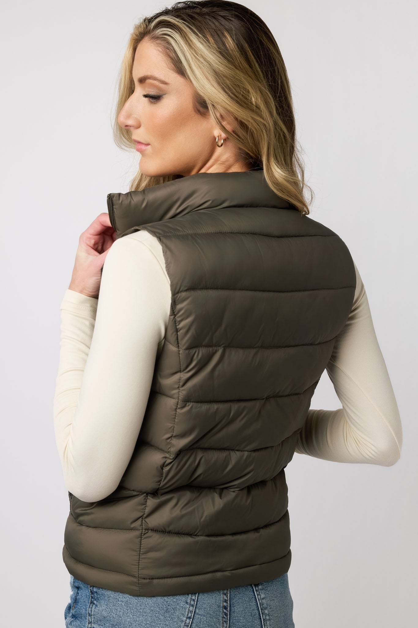 Nylon Quilted Puffer Vest