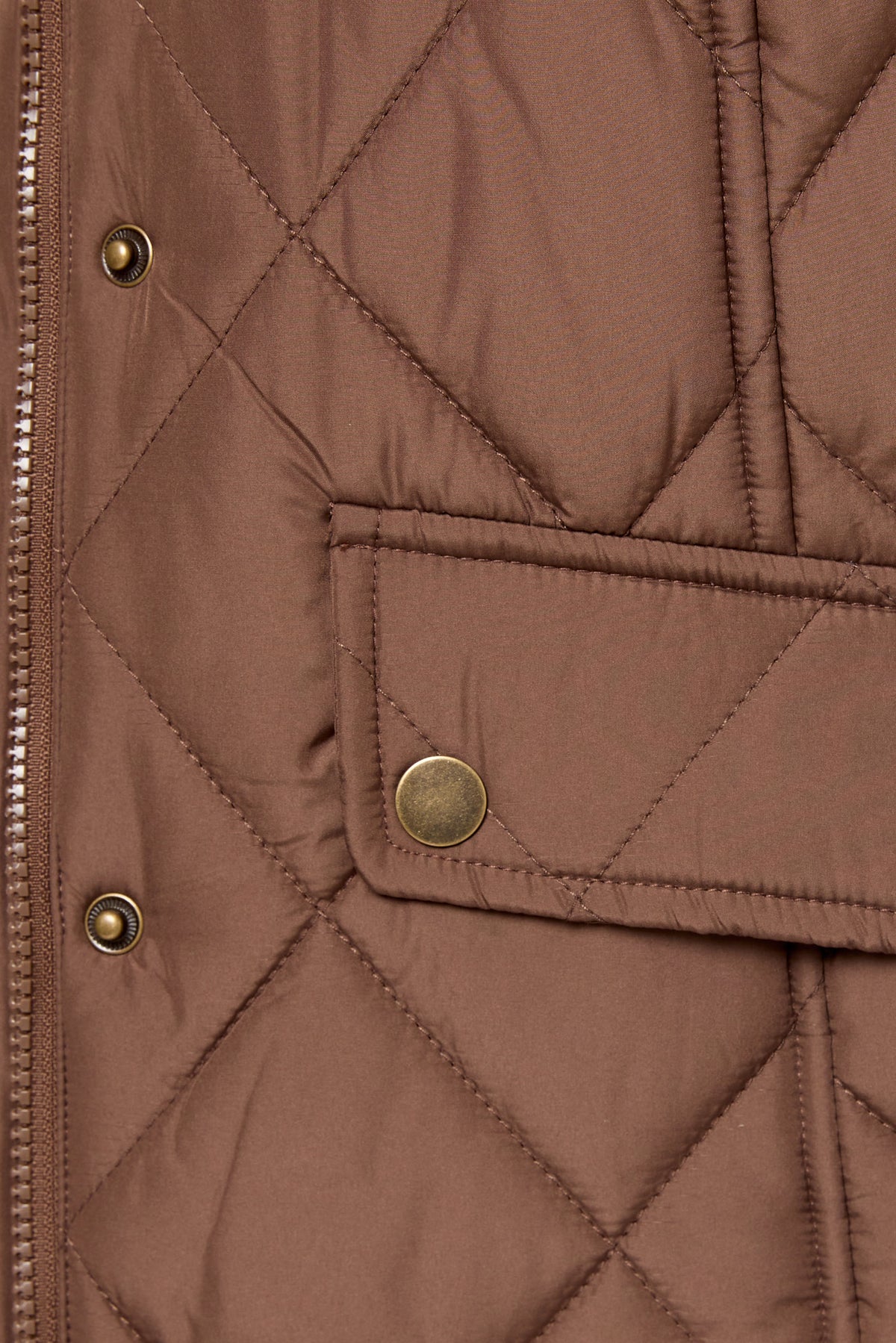 Diamond Quilt Vest with Corduroy Trim &amp; Adjustable Back Tab