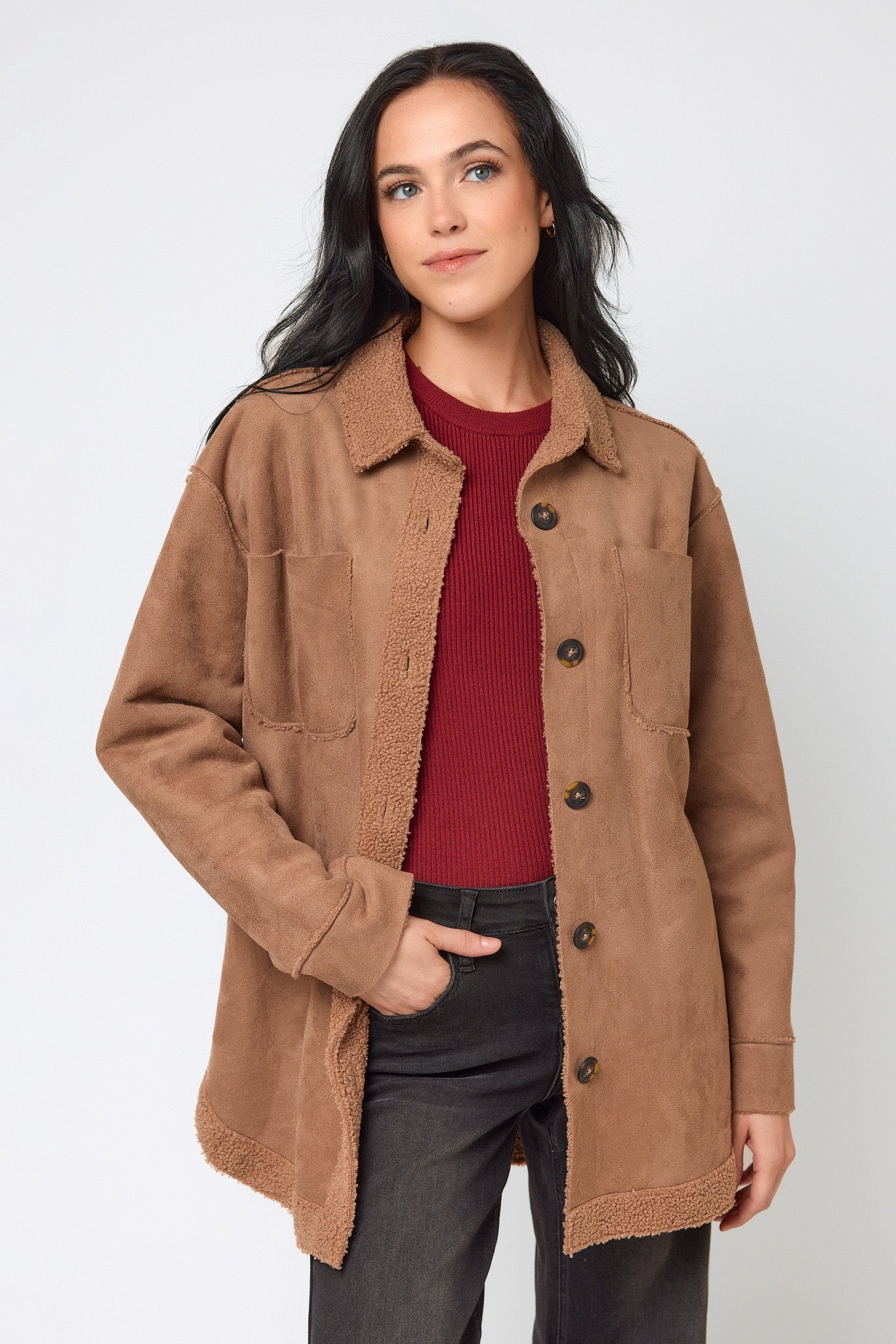 Faux Shearling Lined Shacket