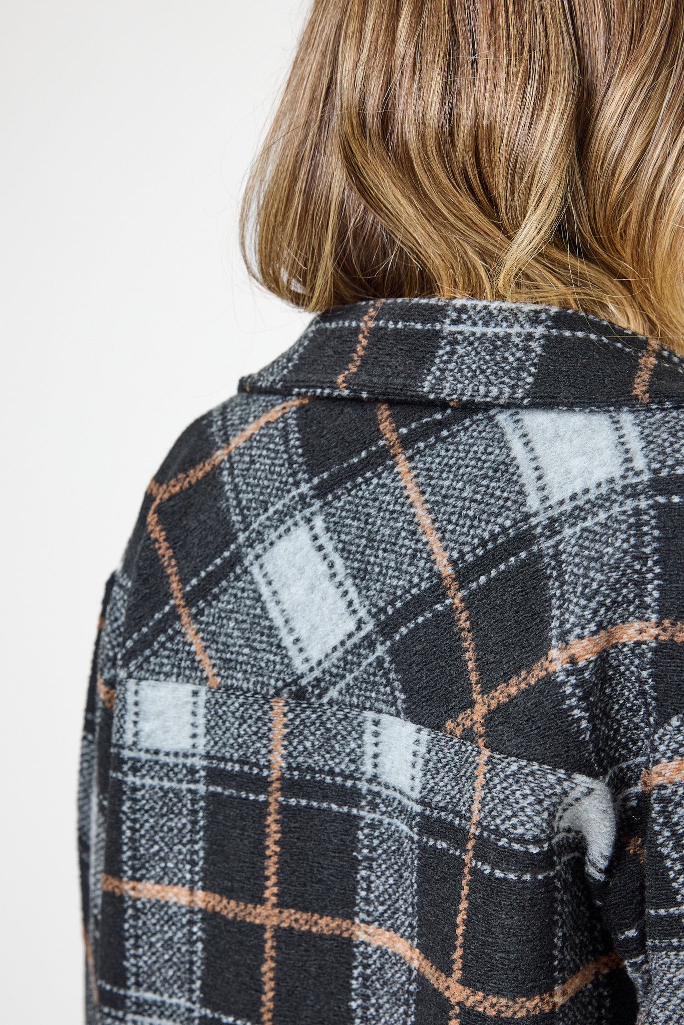 Plaid Knit Longline Shacket