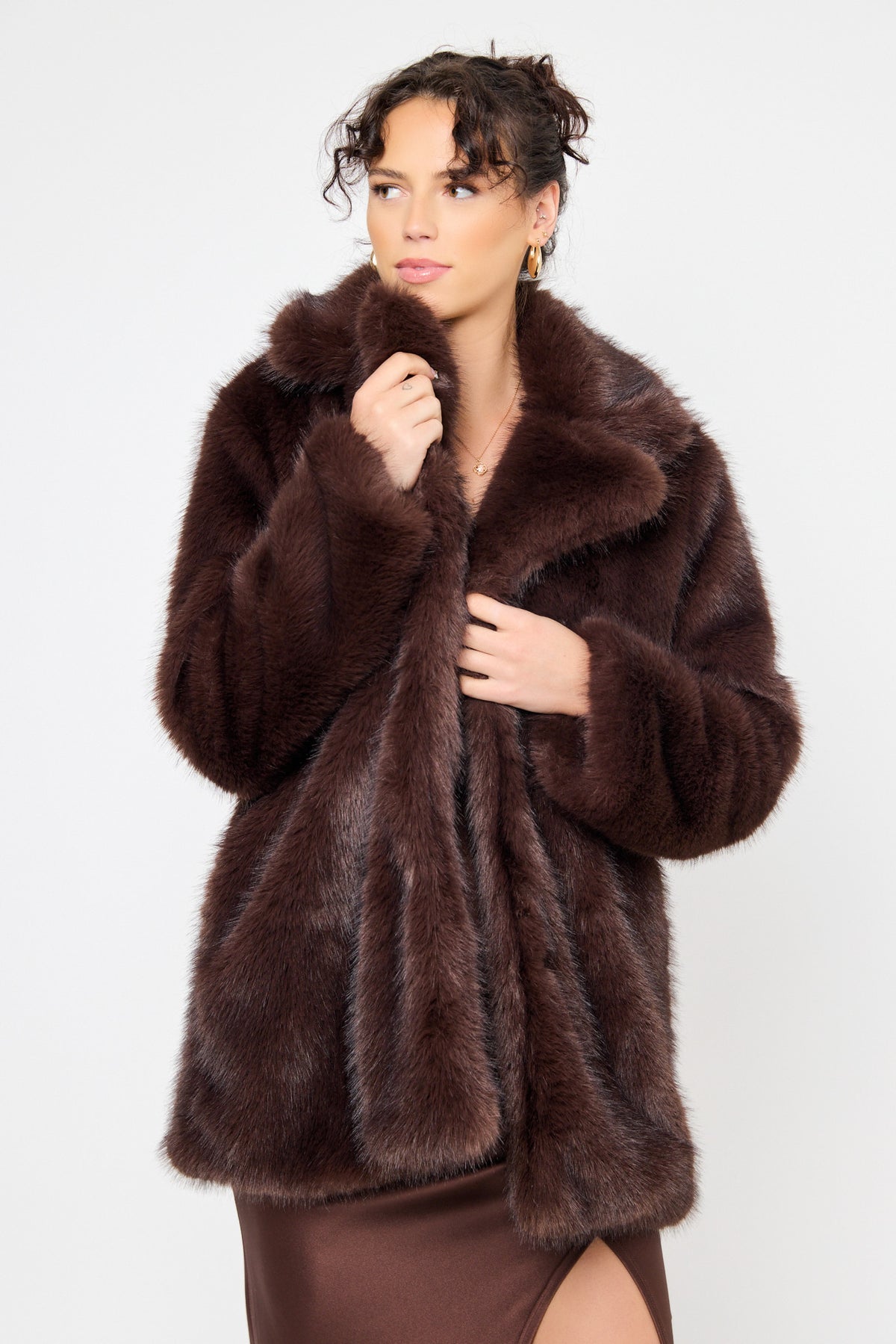 Long Hair Faux Fur Coat