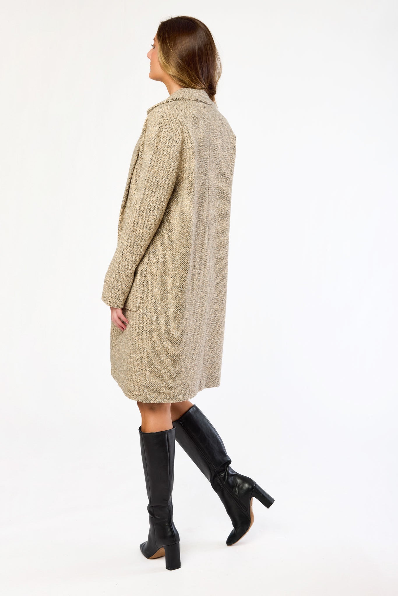 Manteau-chemise bouclé à bouton unique