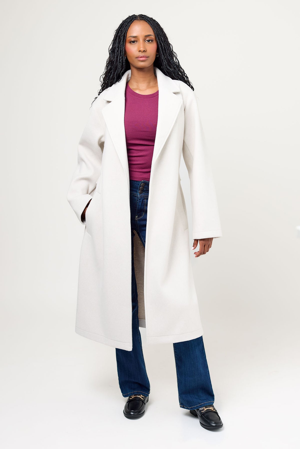Melton Tie-Belt Coat