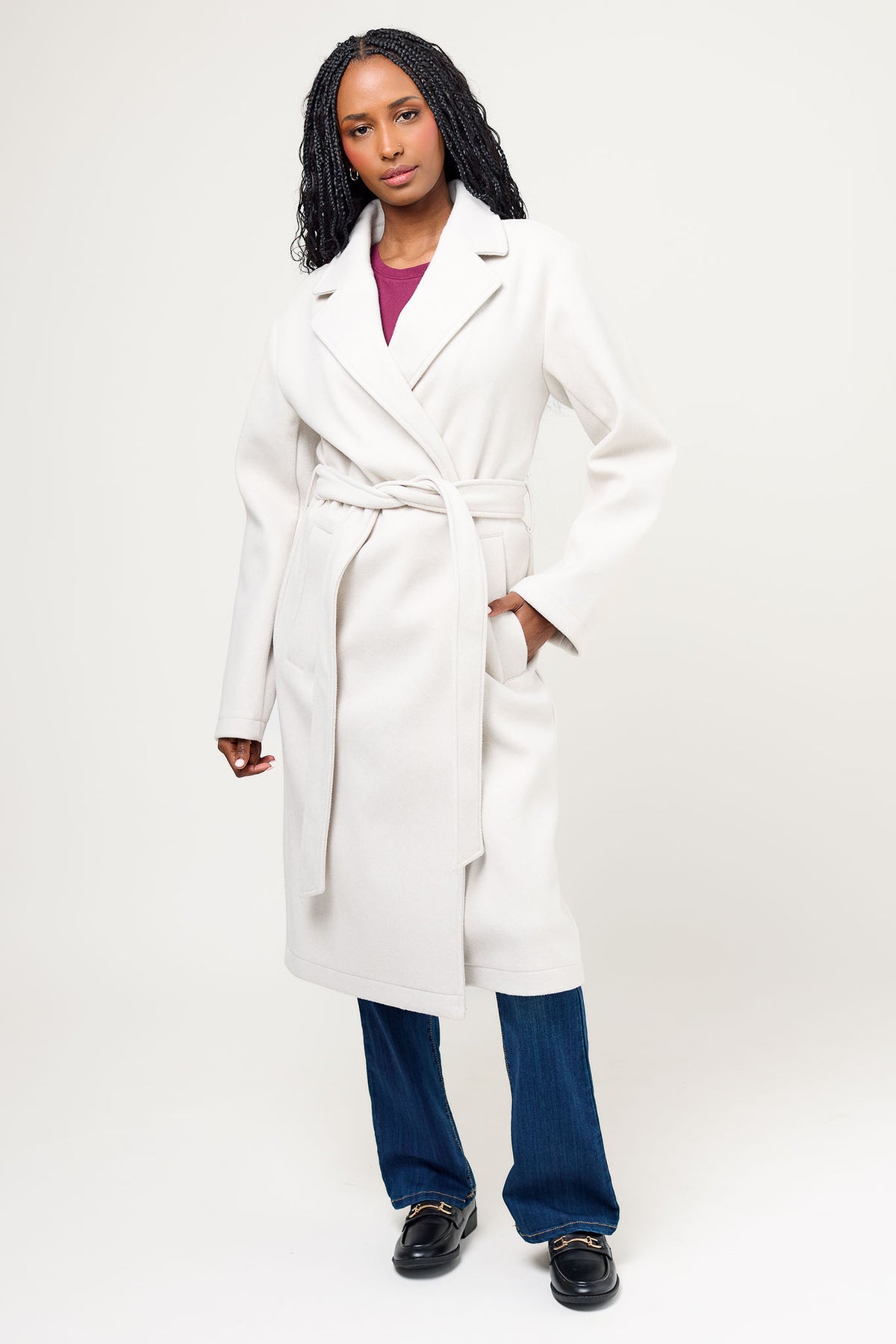 Melton Tie-Belt Coat