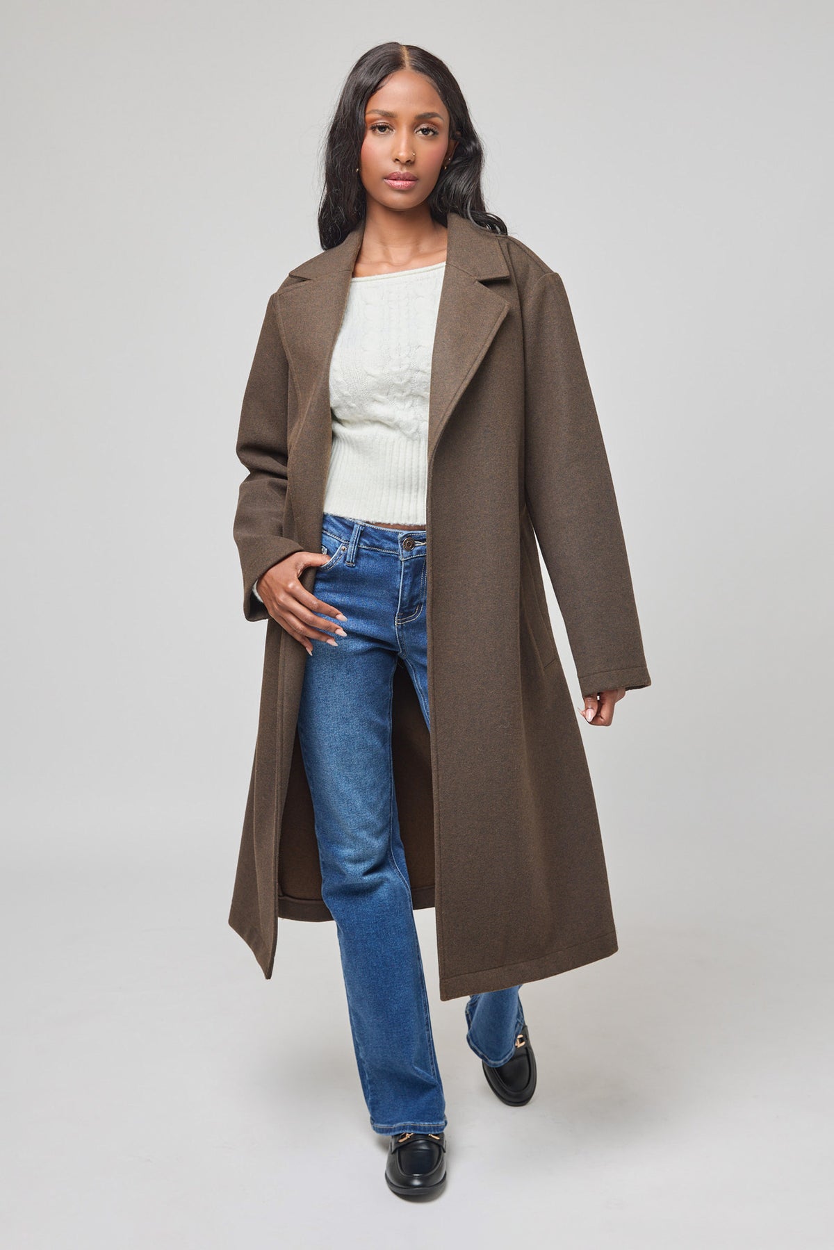 Melton Tie-Belt Coat
