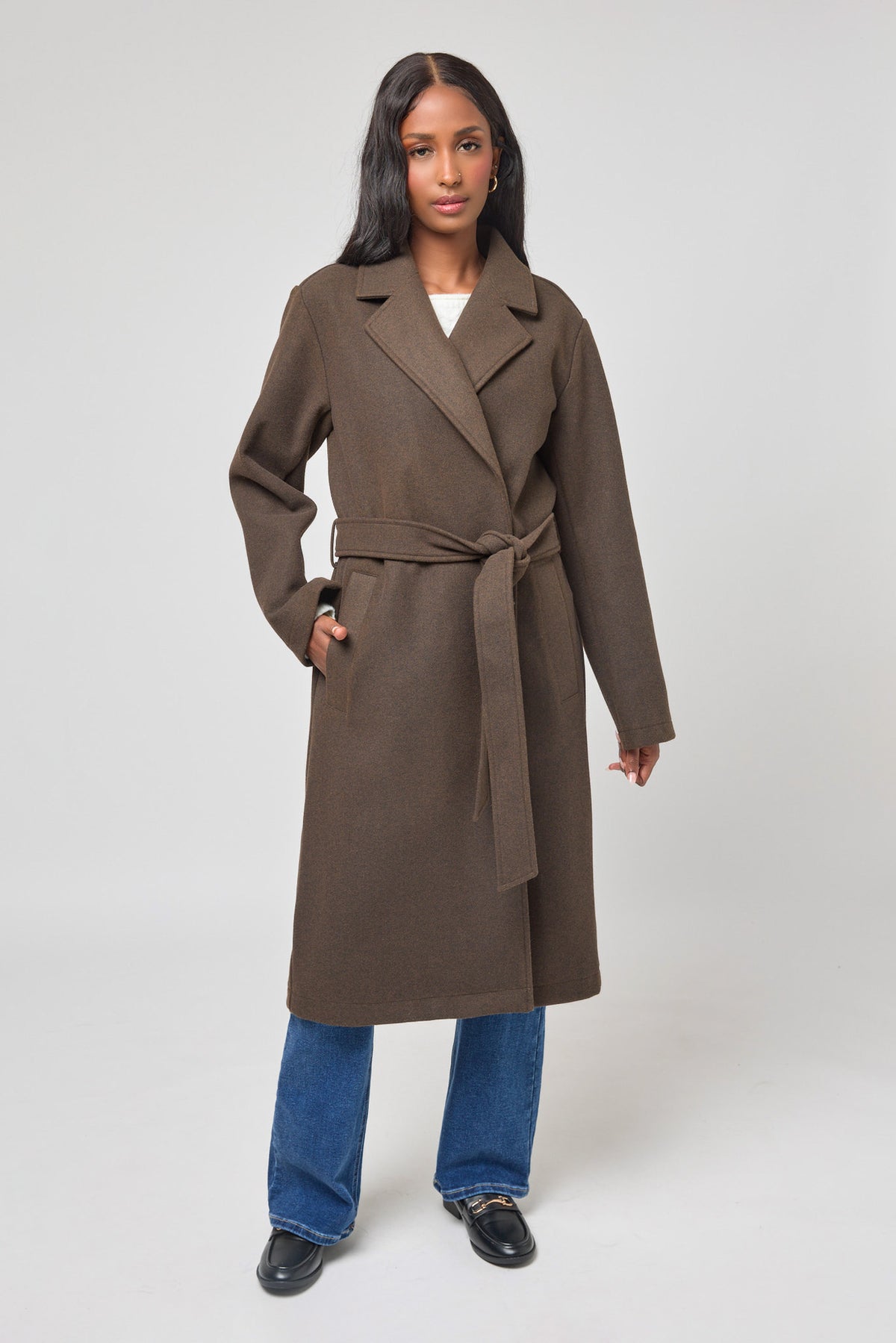 Melton Tie-Belt Coat