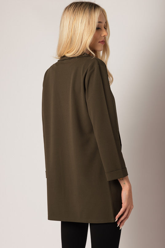 Khaki longline outlet blazer