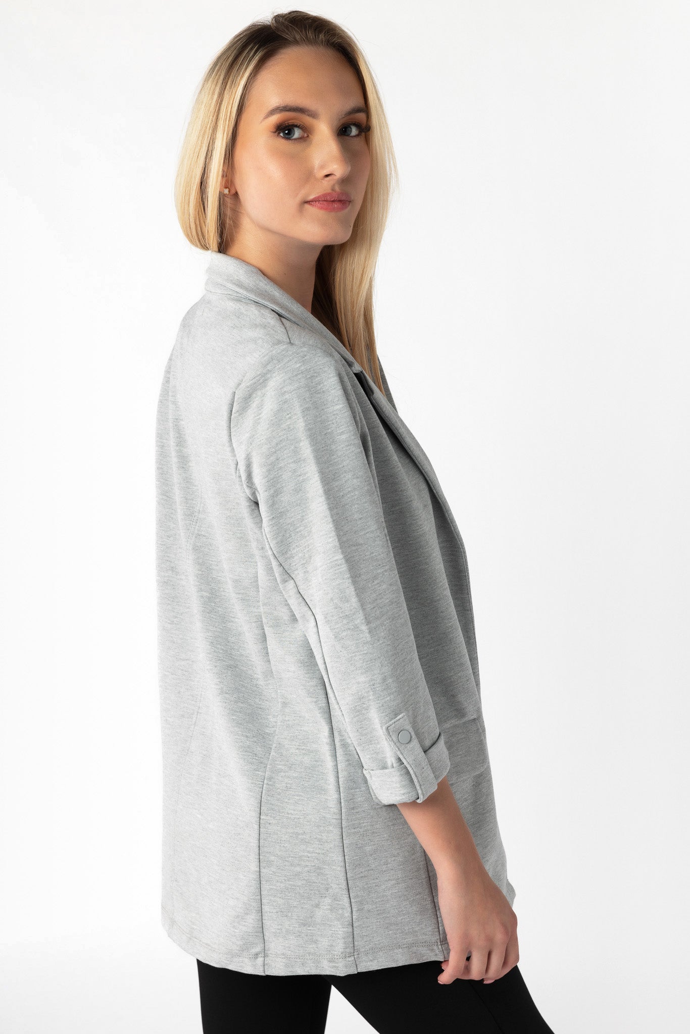 Ponte Blazer with Roll-Up Sleeves