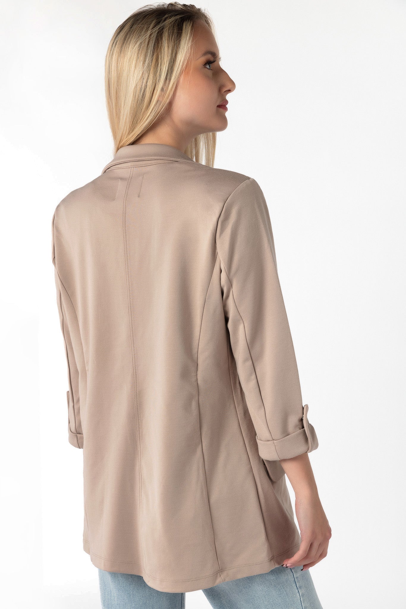 Ponte Blazer with Roll-Up Sleeves