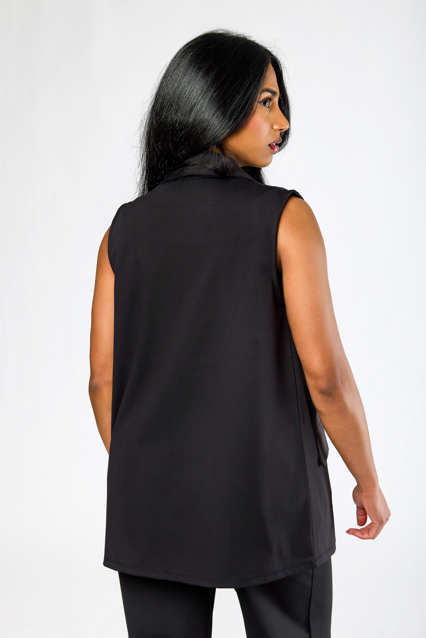 Brushed Knit One-Button Vest