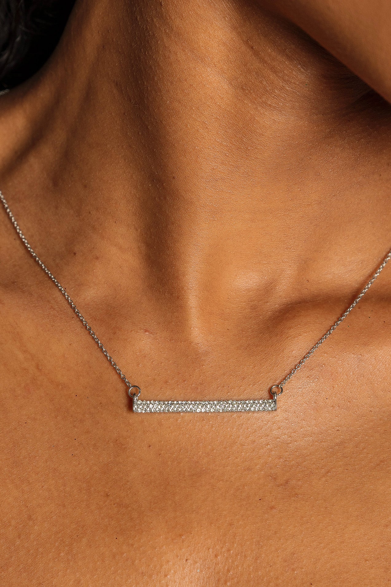 Rhinestone Bar Necklace