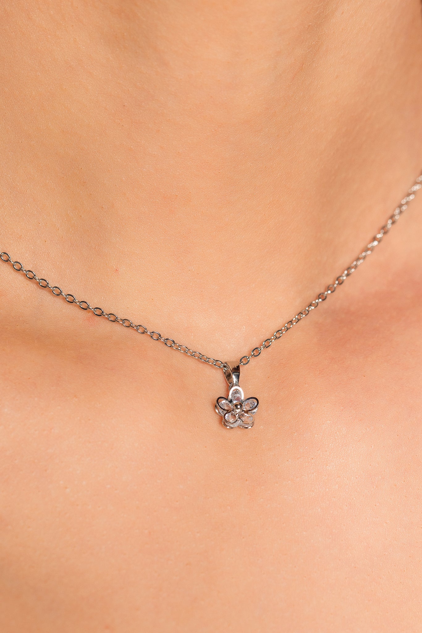 Necklace with Small Floral Pendant