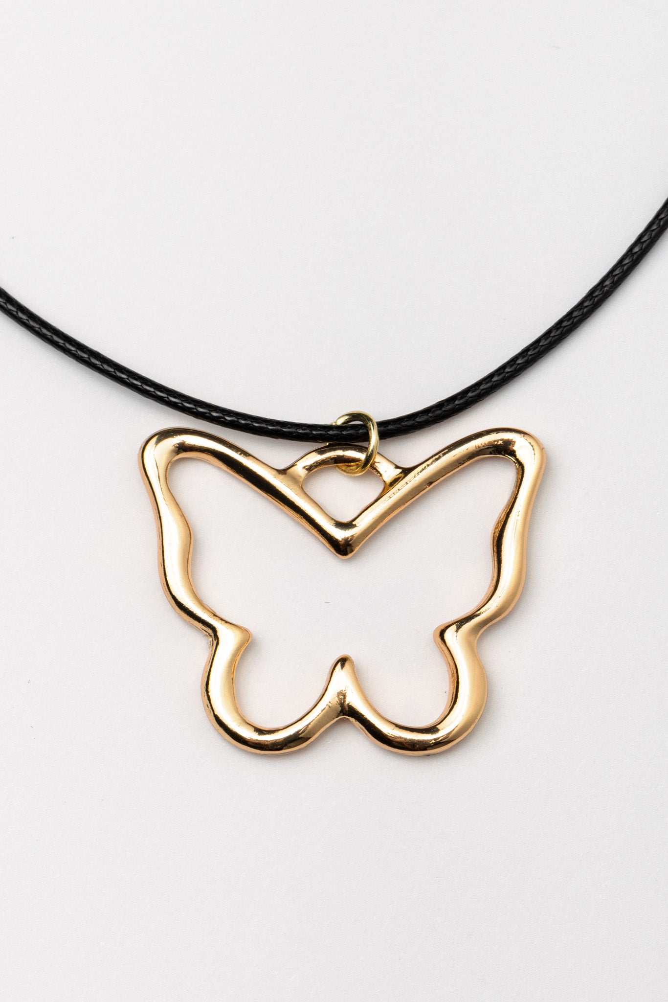 Butterfly Outline on Rope Necklace