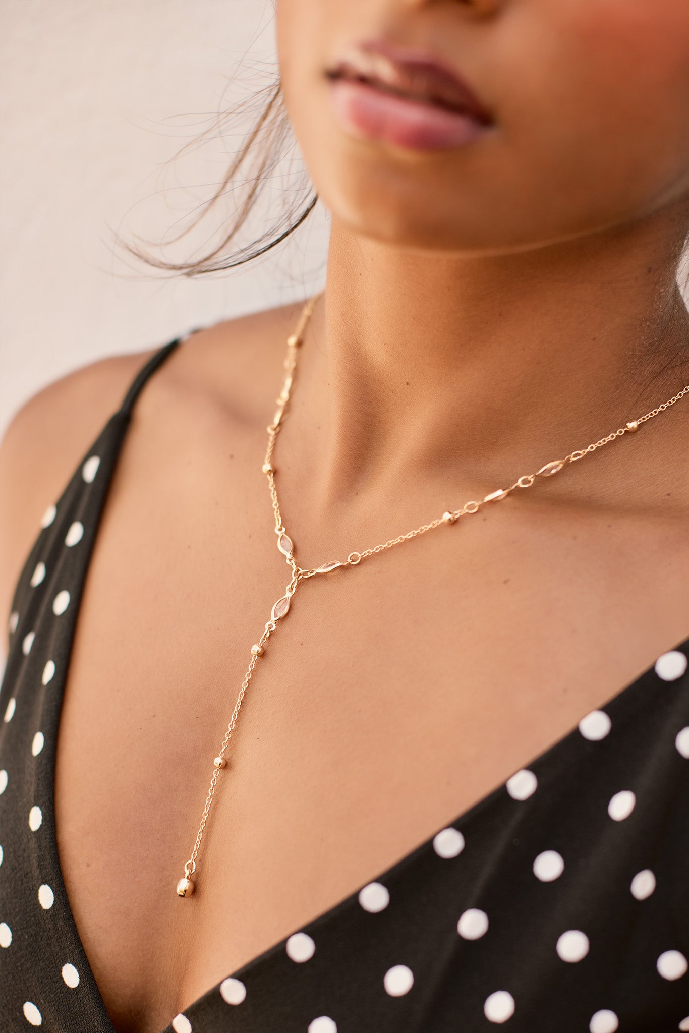 Rhinestone Lariat Necklace
