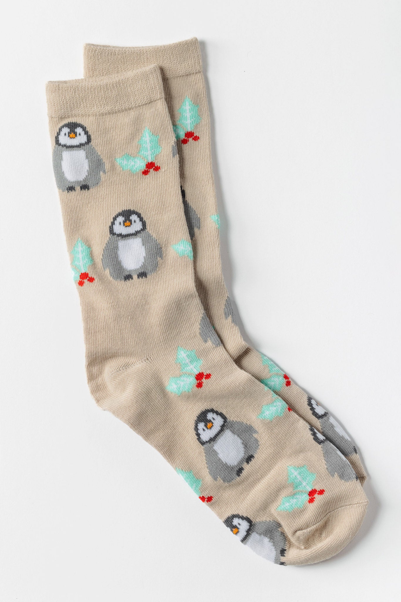 Penguin and Holly Socks