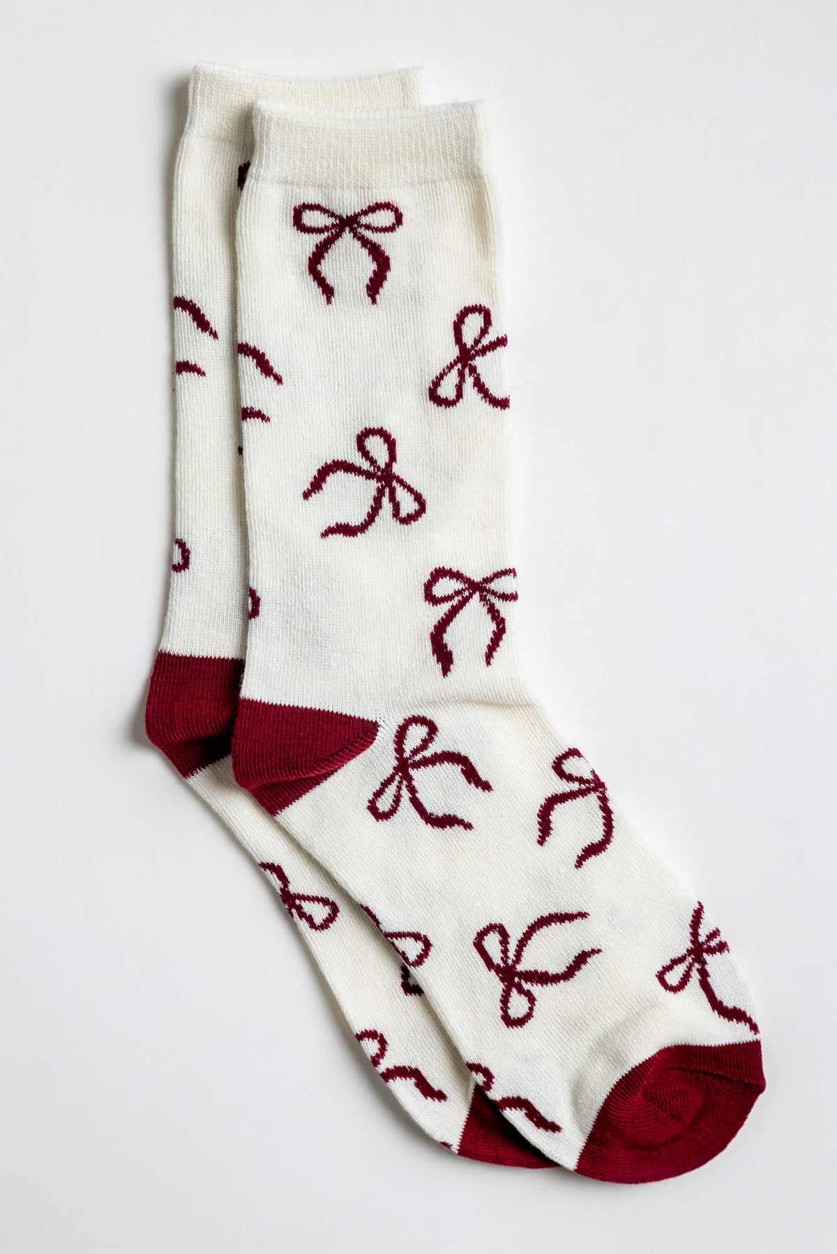 Bow Socks with Contrast Heel & Toe