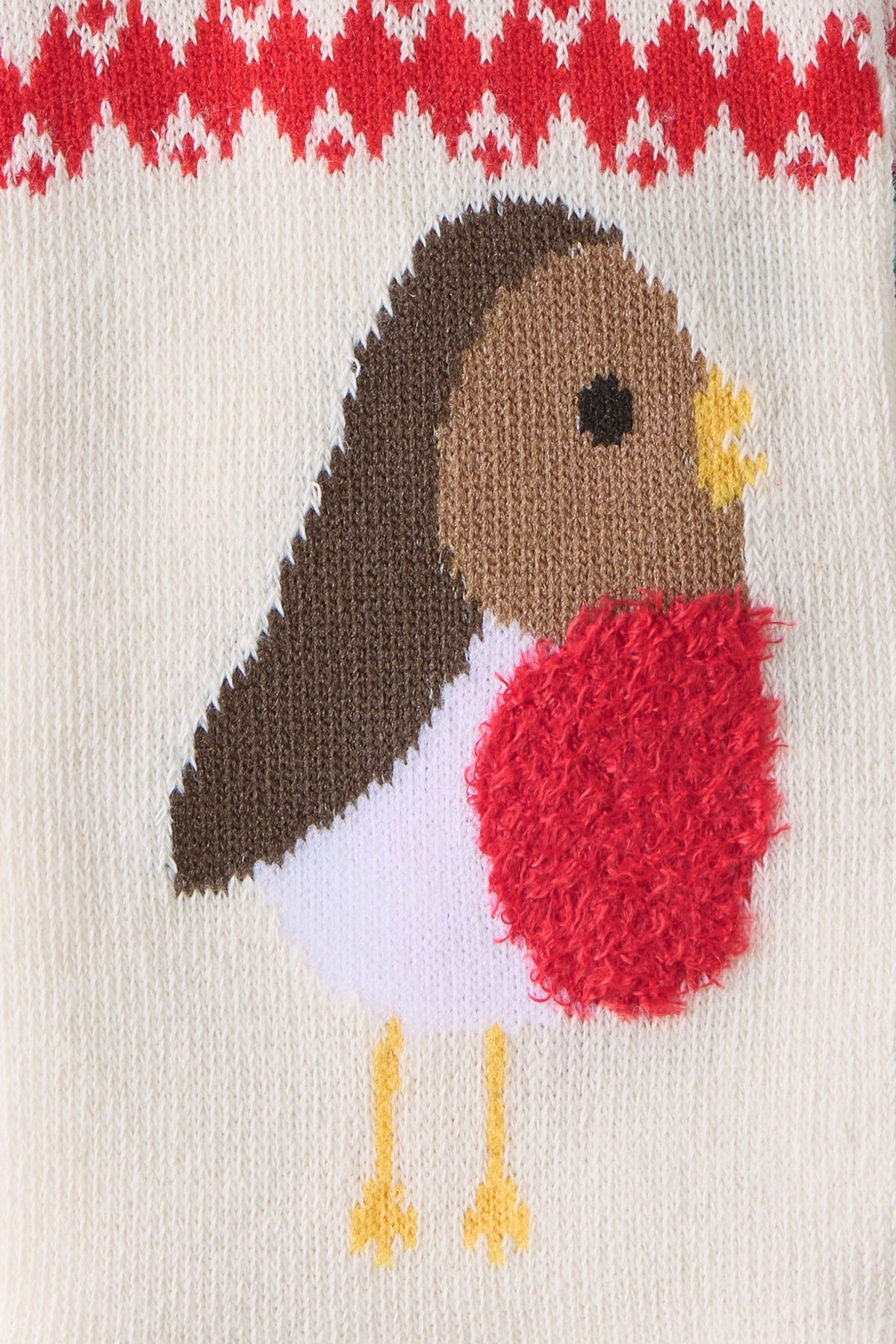 Fairisle Fuzzy Robin Socks