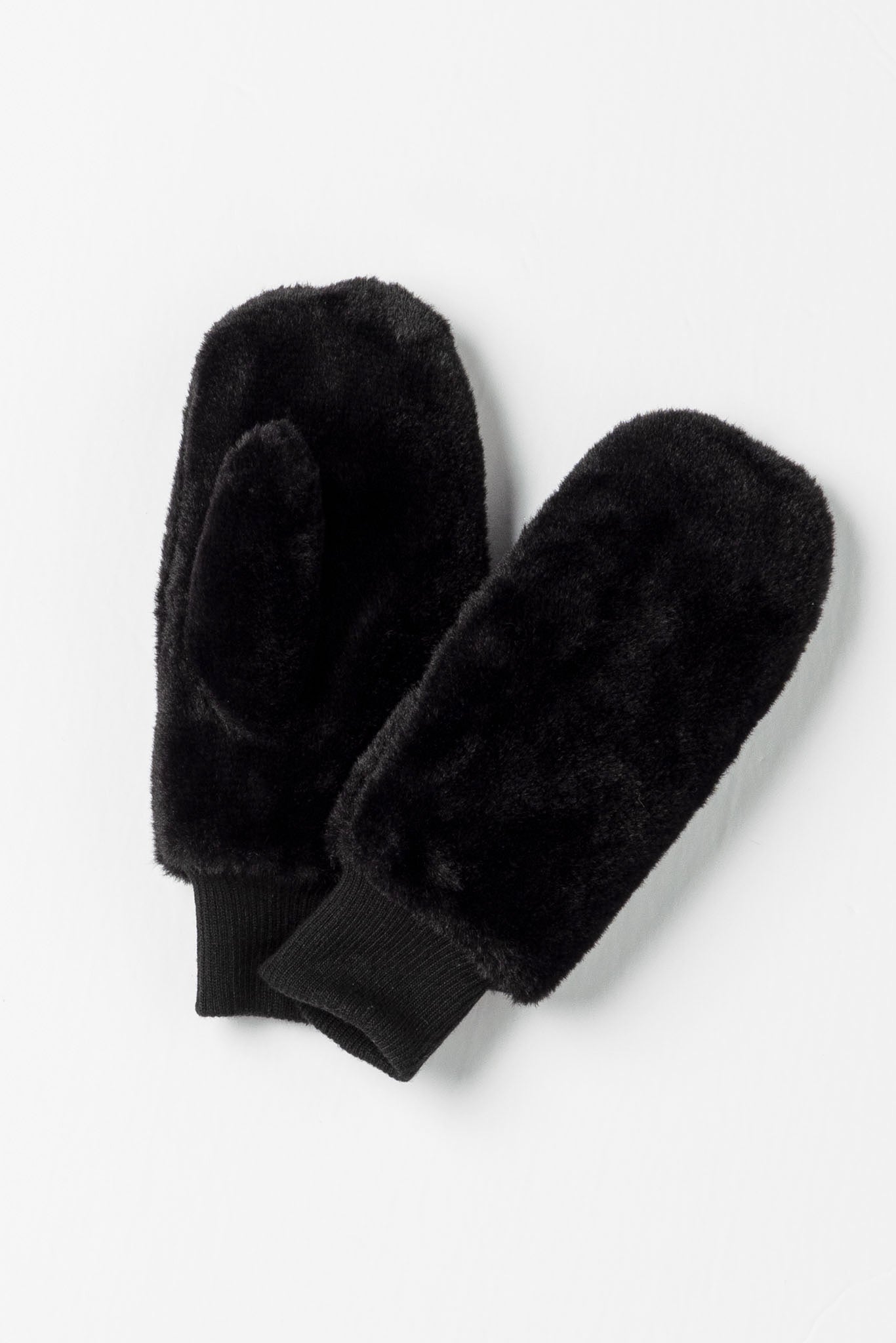 Faux Fur Mitten with Faux Fur Lining