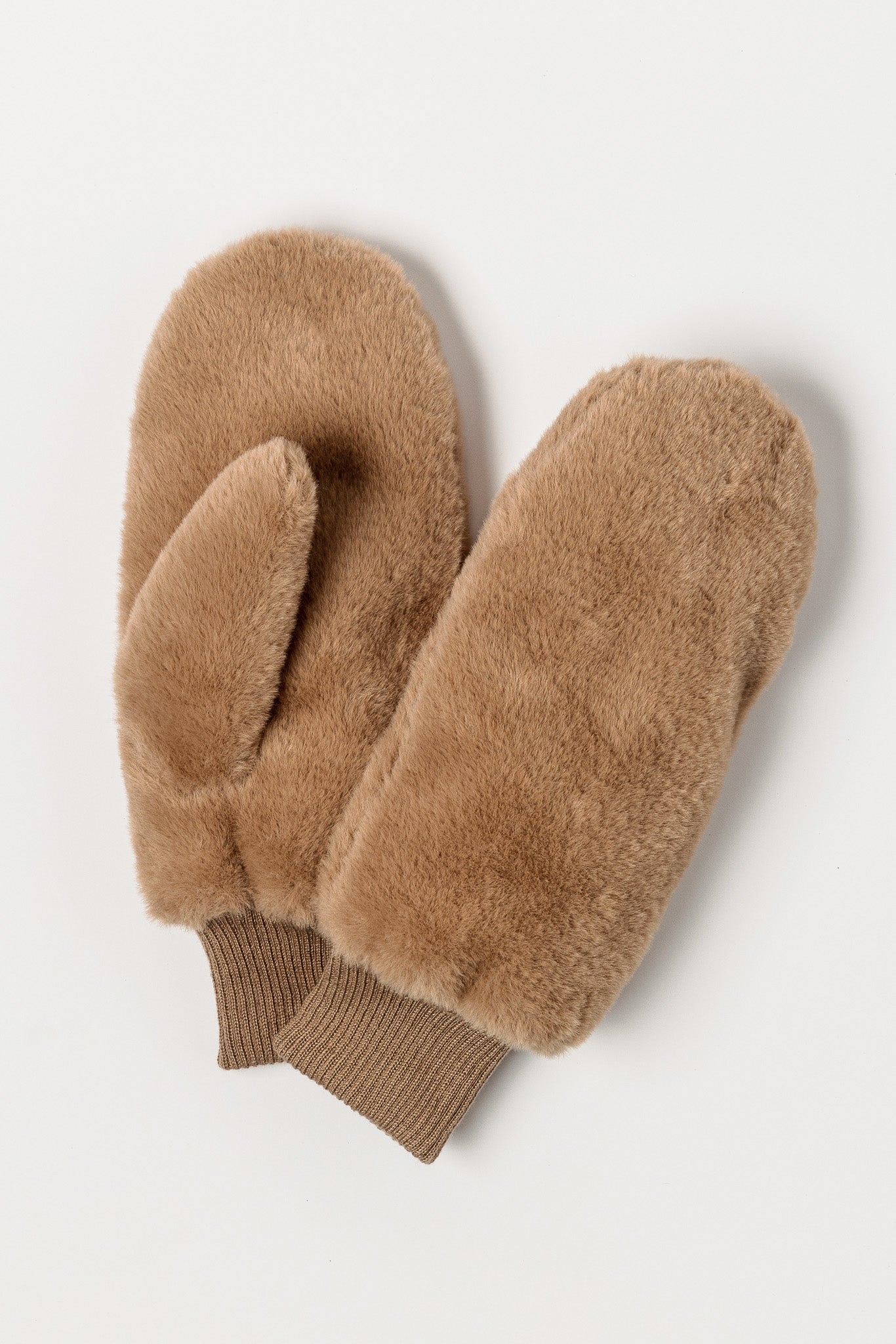 Faux Fur Mitten with Faux Fur Lining