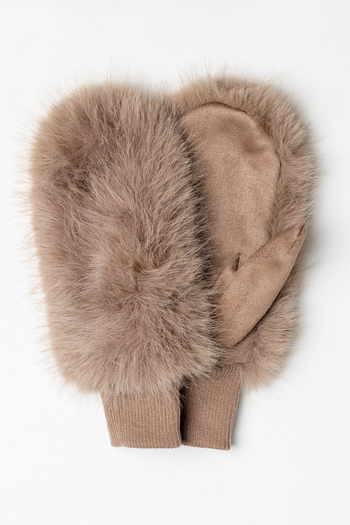 Spotted Animal Print Faux Fur Mitten