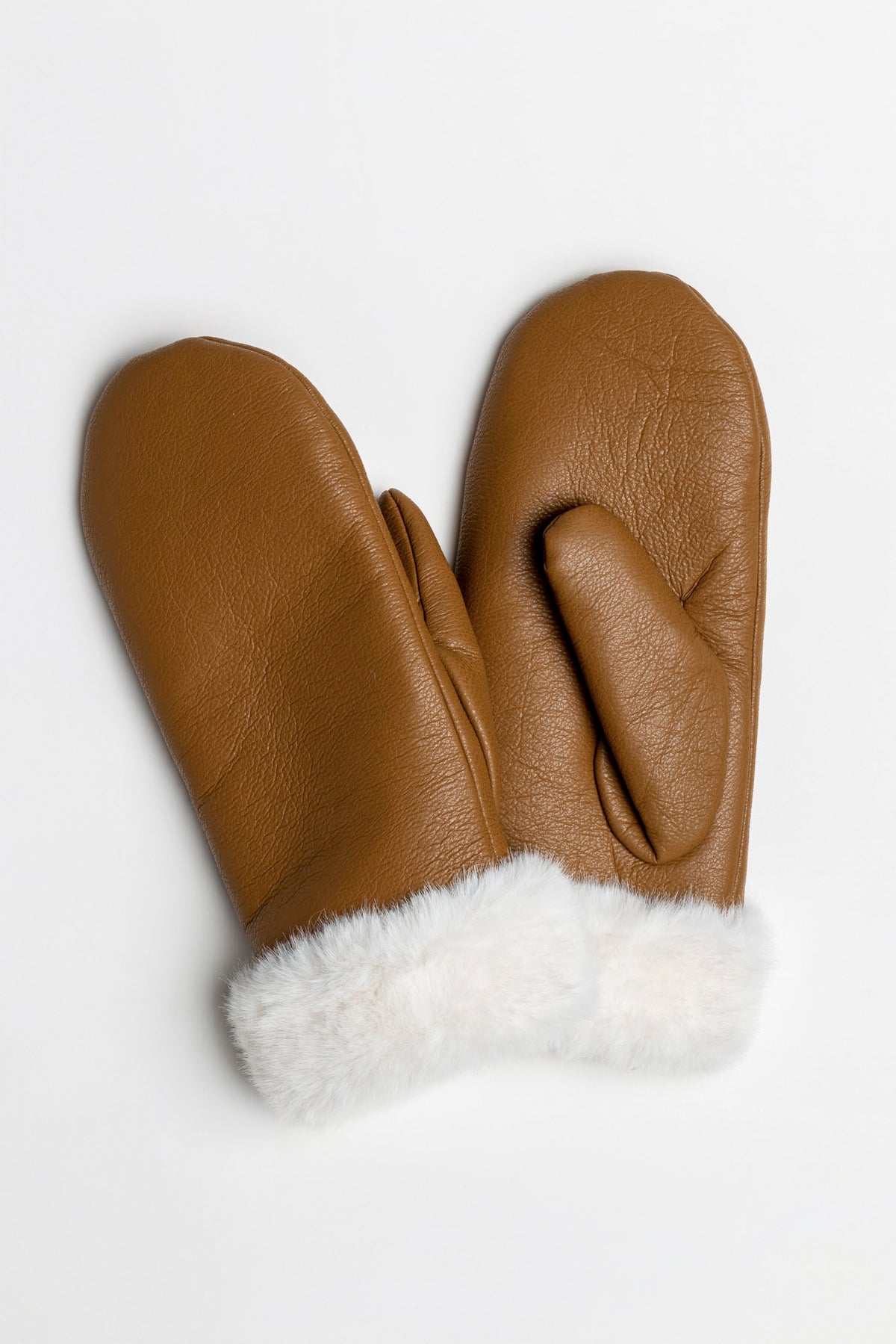 Faux Leather Mitten with Faux Fur Cuff