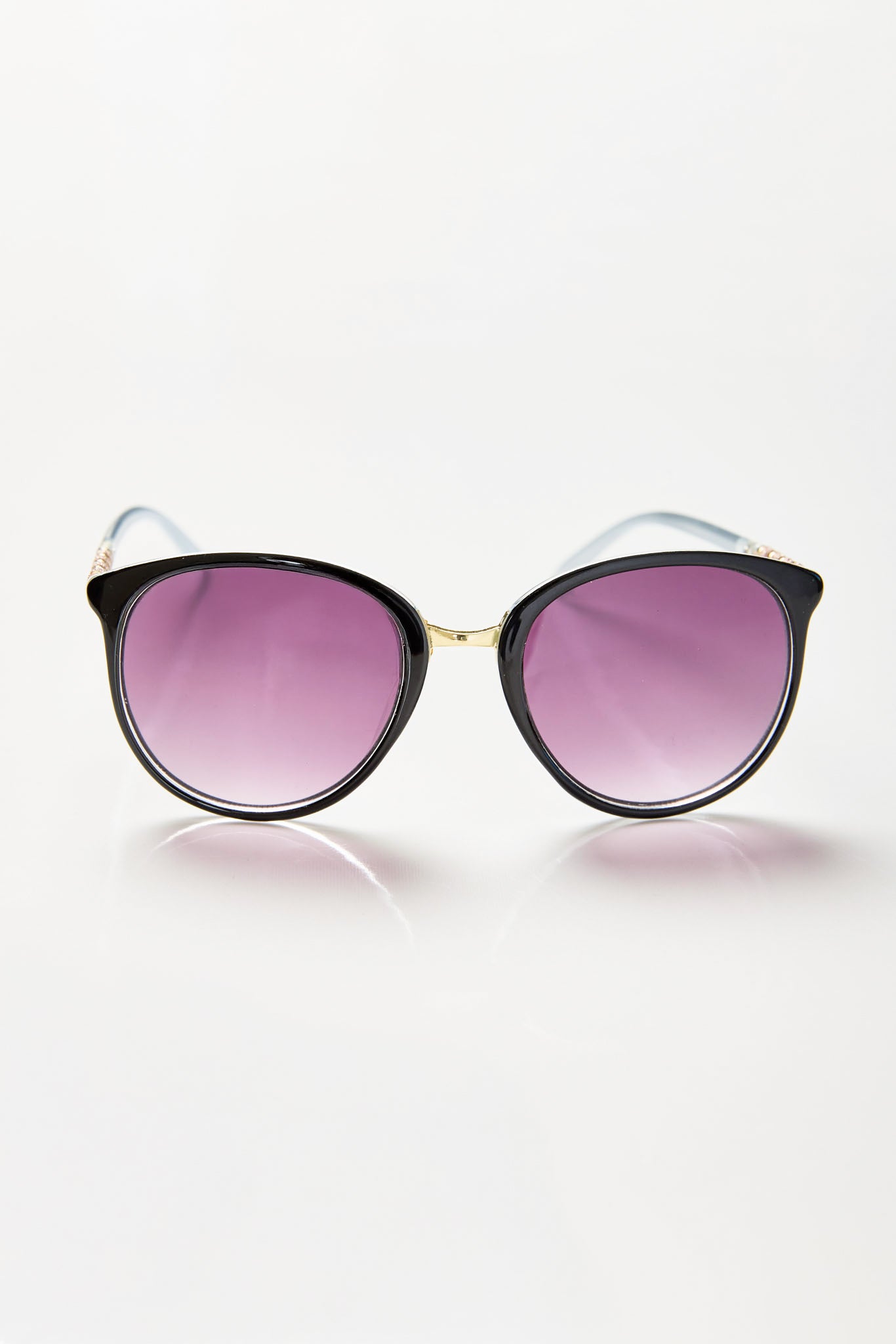 2-Tone Pantos Sunglasses with Glittery Metal Trim