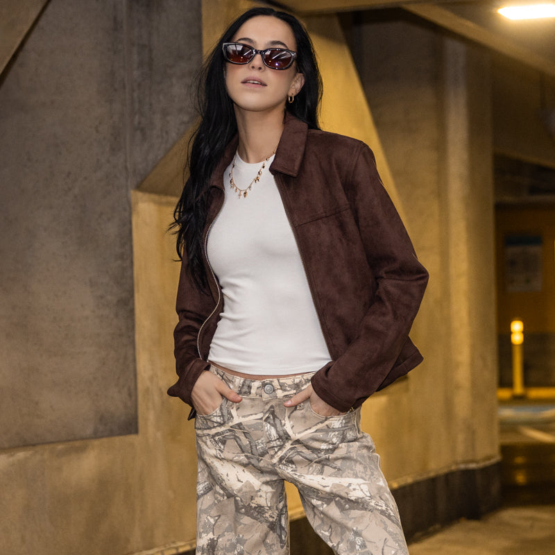 Small Roses Flutter Sleeve Tie-Front Top – Eclipse